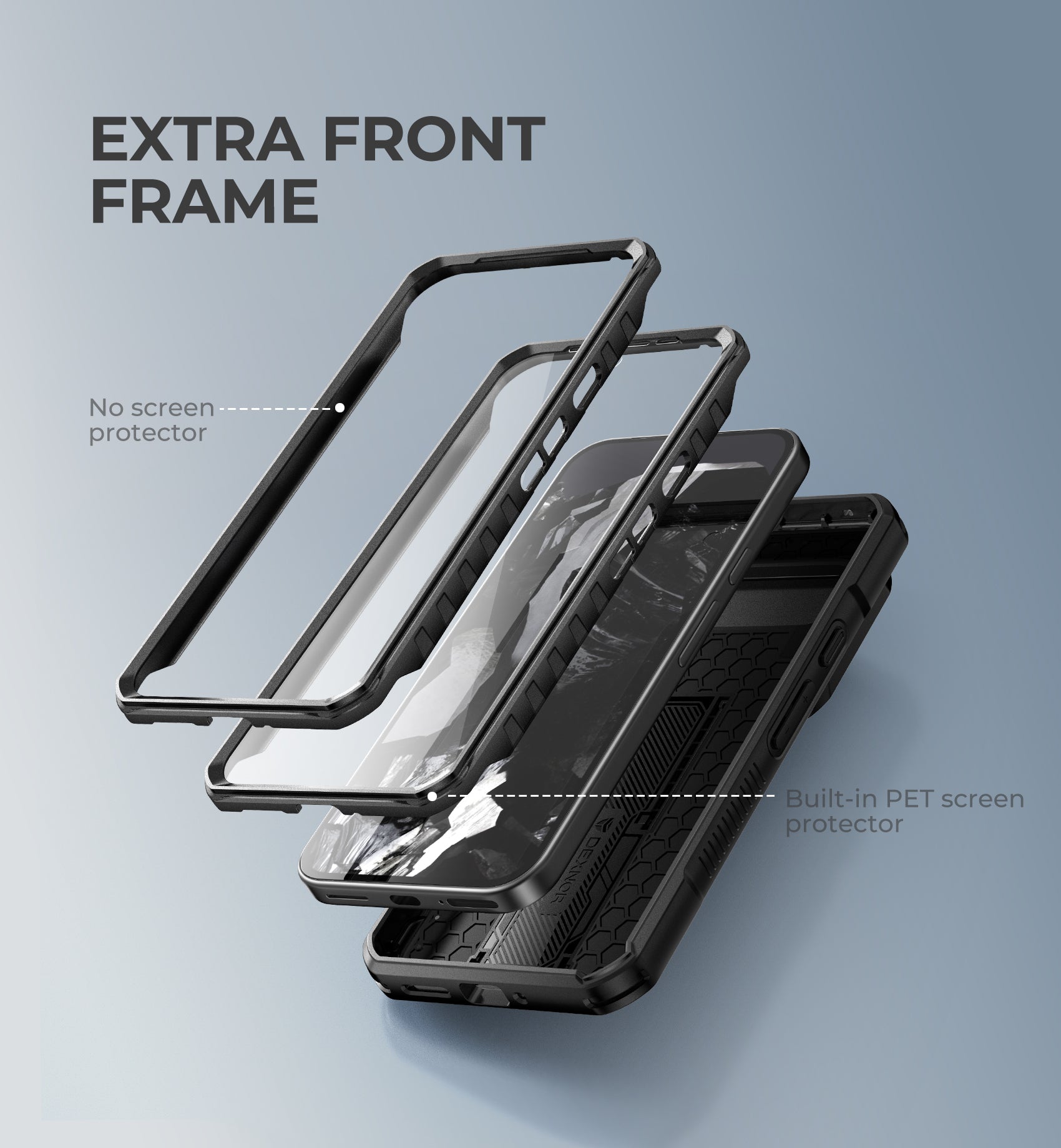 Dexnor Case for Google Pixel 9 Pro XL With Screen Protector Full Body Bumper Kickstand Heavy-duty Shockproof Rugged Cover.