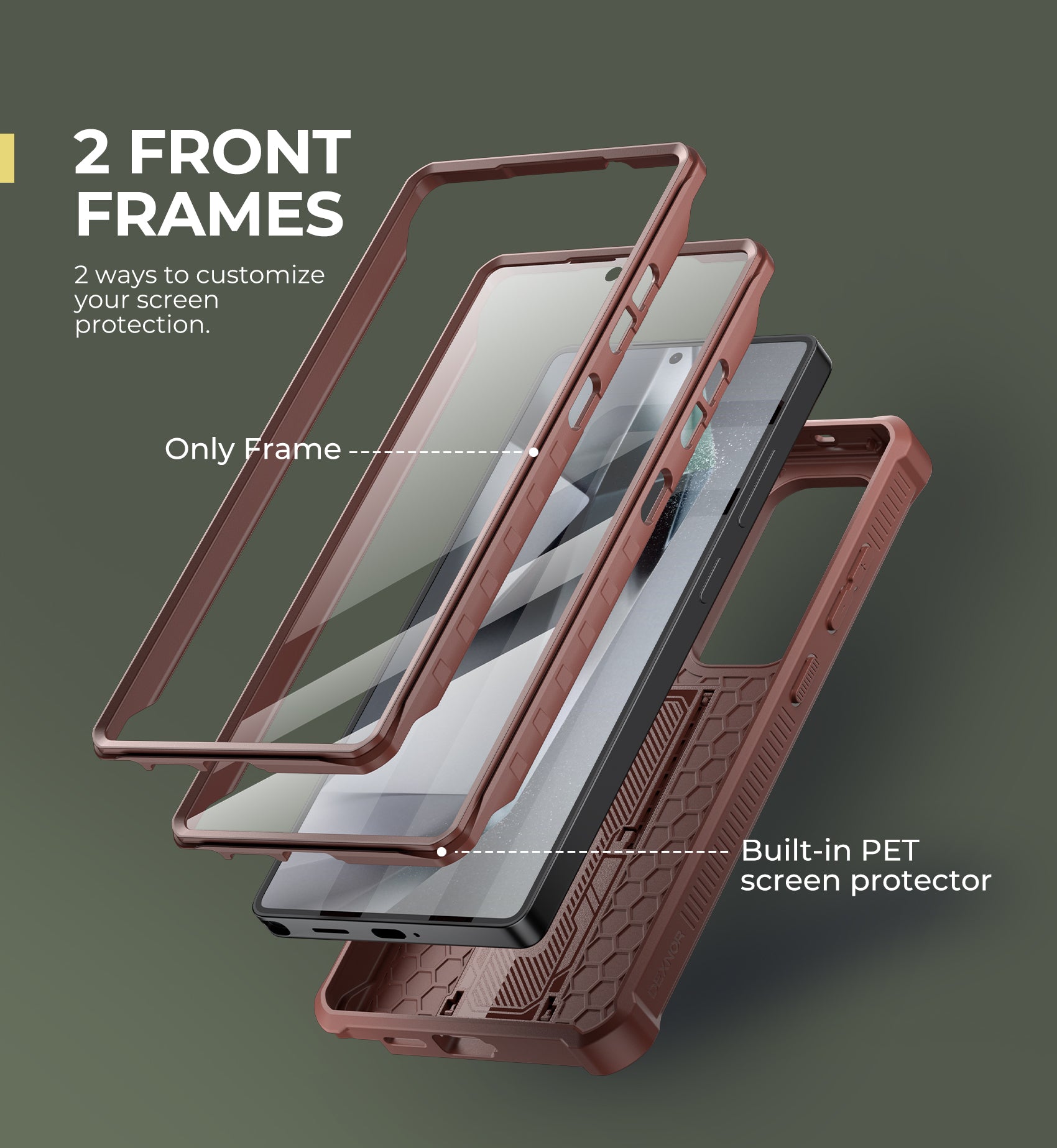 Dexnor Case for Samsung Galaxy S25 Ultra Full Body With Screen Protector Slide Camera Bumper Kickstand Heavy-duty Rugged Cover