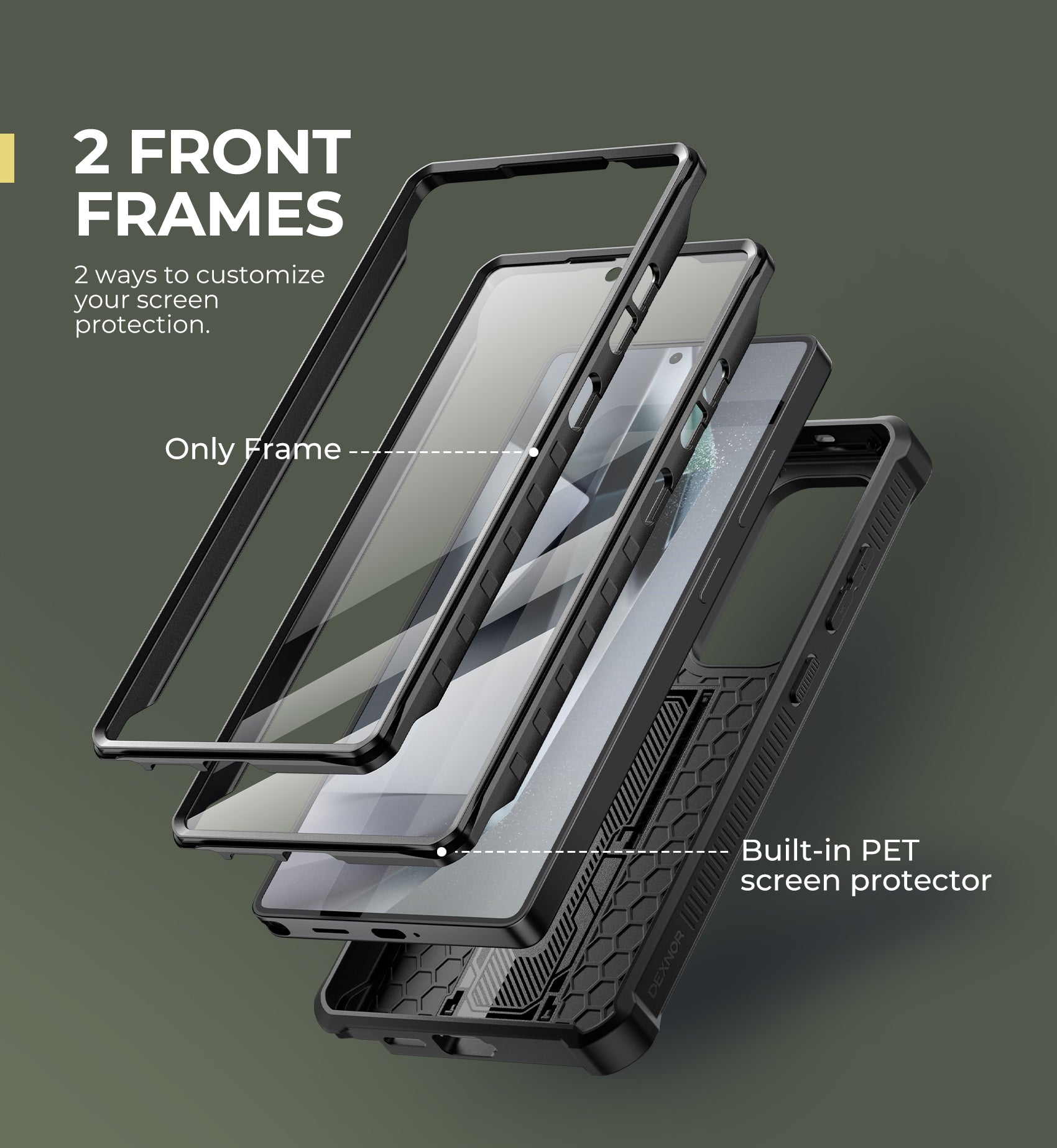 Dexnor Case for Samsung Galaxy S25 Ultra Full Body With Screen Protector Slide Camera Bumper Kickstand Heavy-duty Rugged Cover