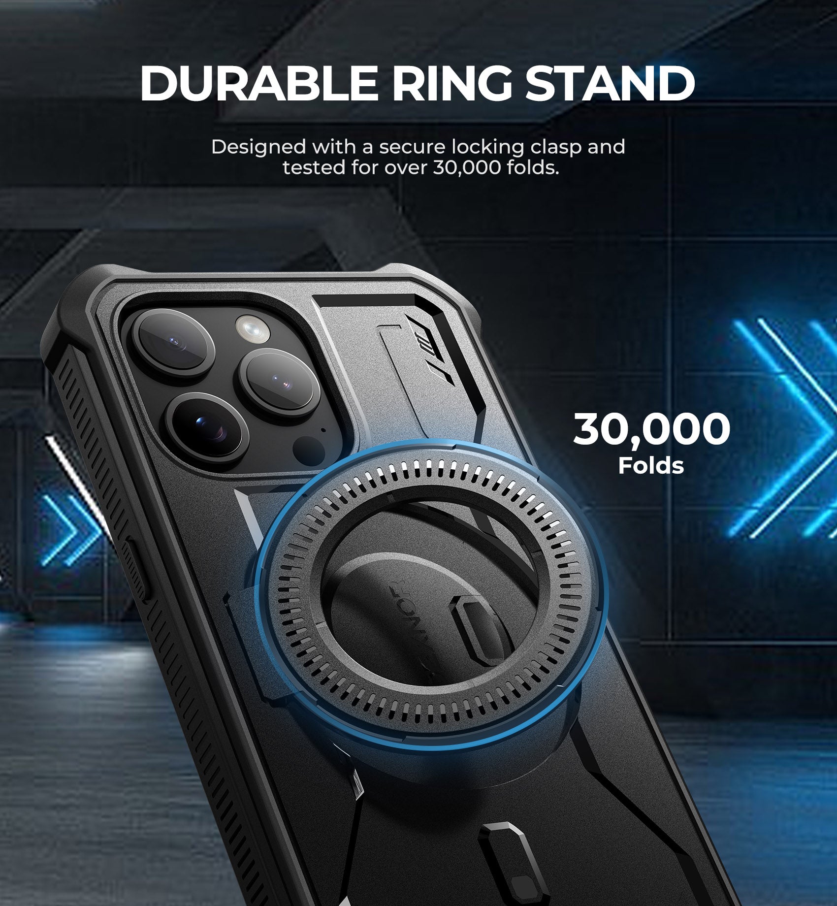 Dexnor for iphone 15 Pro Max Case With MagSafe Heavy-duty Shockproof Full Body Built-in Screen Protector Adjustable Kickstand