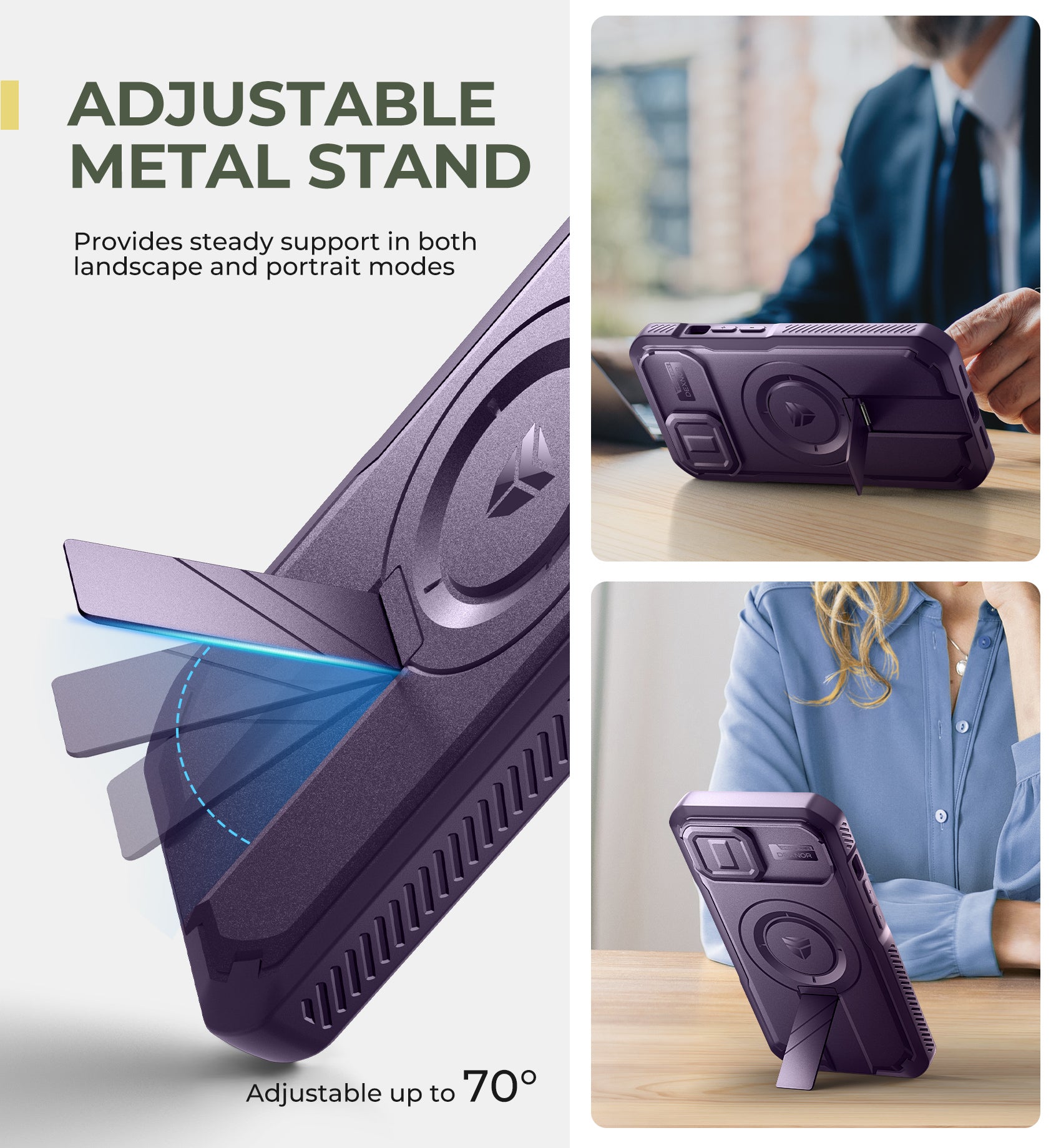 Dexnor Durable Case for iPhone 15 with Built In Screen Protector and Slide Camera Cover 360 Magsafe Rugged Bumper Cover