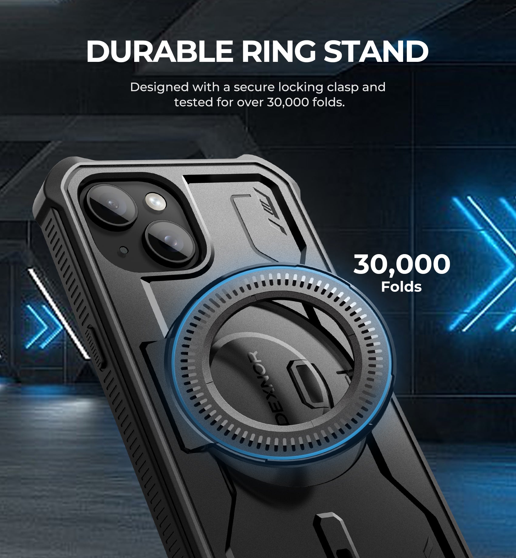 Dexnor for iphone 15 Case With MagSafe Heavy-duty Shockproof Full Body Built-in Screen Protector Adjustable Kickstand