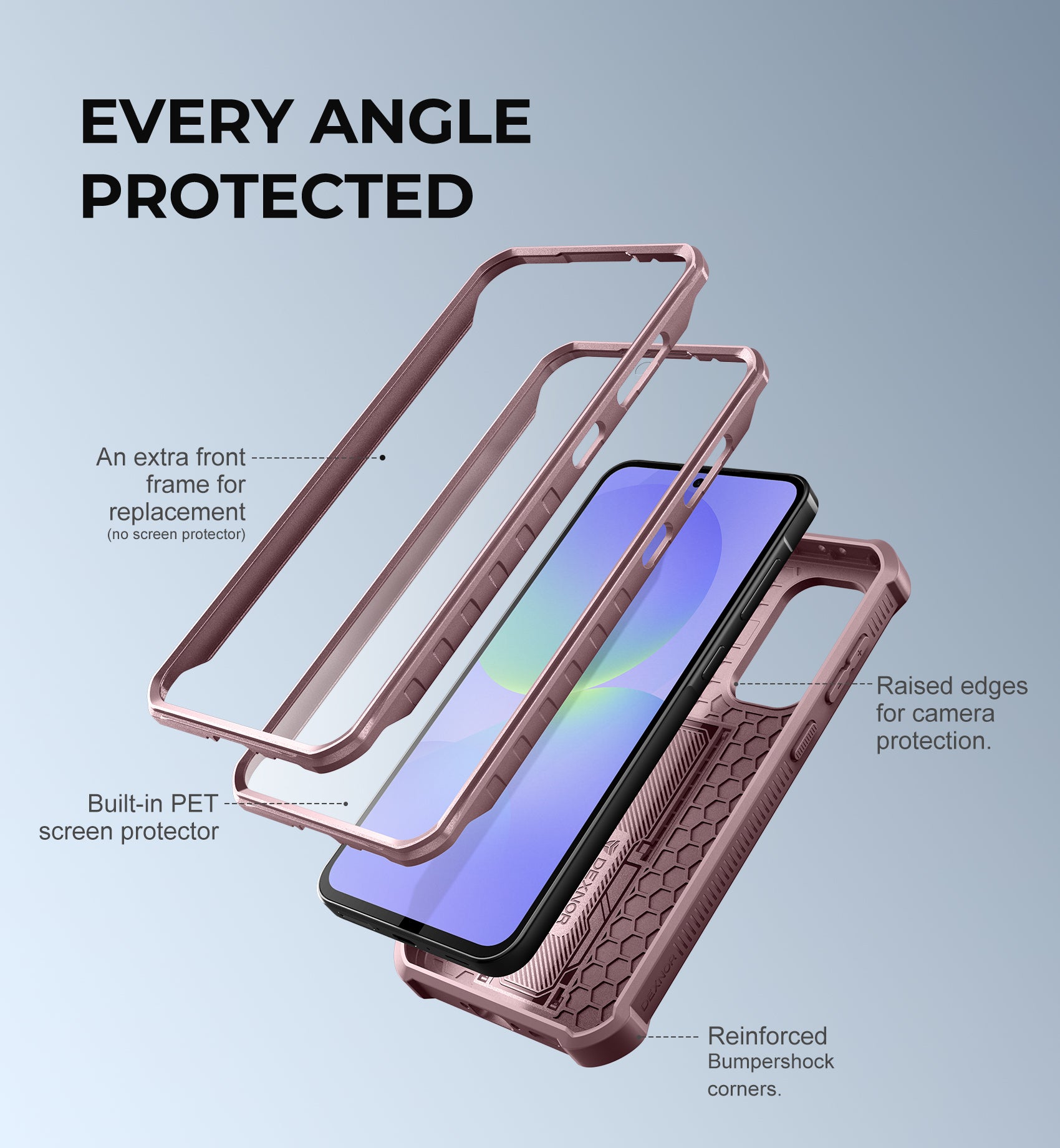 Dexnor Full Body Case for Samsung Galaxy A36 5G With Screen Protector And Slide Camera Bumper Kickstand Heavy-duty Shockproof Cover.