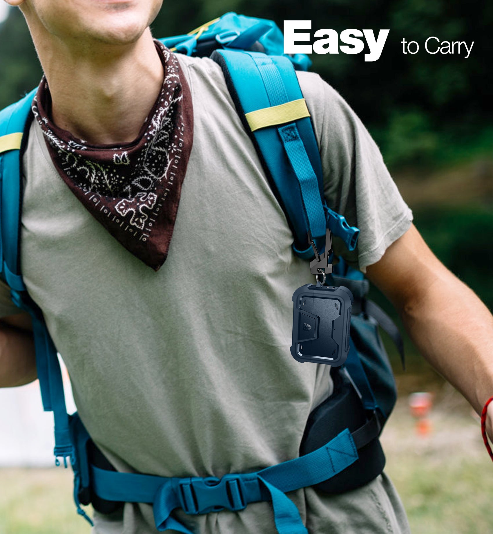 Dexnor Earphone Case for Beats Studio Buds 2021/Buds + 2023 with Secure Lock and Carabiner Full Body Bumper Shockproof Rugged Cover