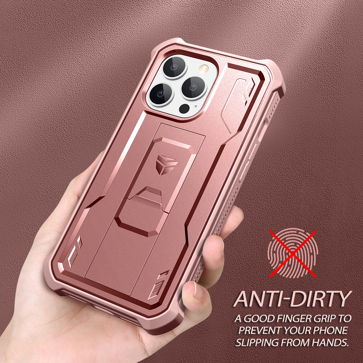 Dexnor for iphone 13 Pro Max Case With Heavy-duty Shockproof Full Body Built-in Screen Protector Adjustable Kickstand