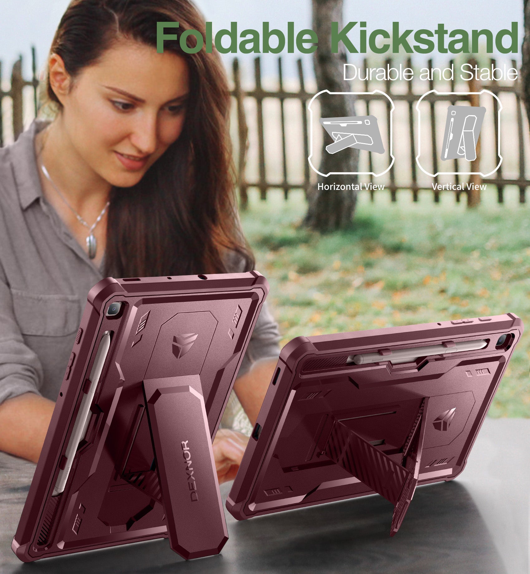 Dexnor Tablet Case for Samsung Galaxy Tab S6 lite 2020/2022/2024 With Screen Protector Full Body Bumper Kickstand Heavy-duty Shockproof Rugged Pen Holder Cover.