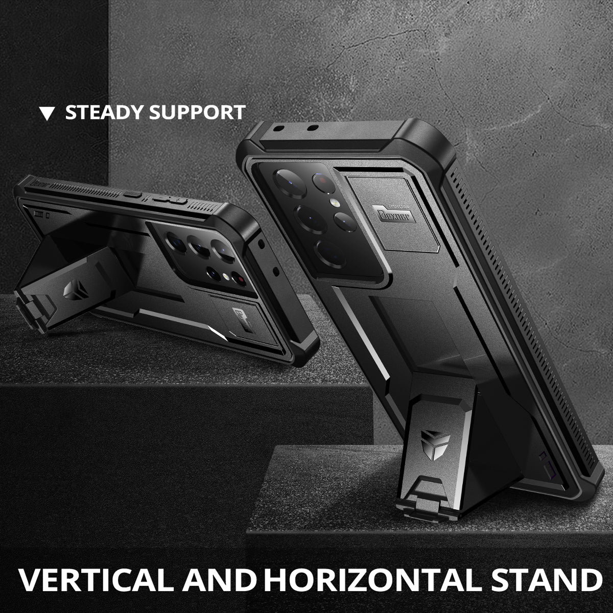 Dexnor Case for Samsung Galaxy S21 Ultra With Single Screen Protector Full Body Bumper Kickstand Heavy-duty Shockproof Grade Cover.