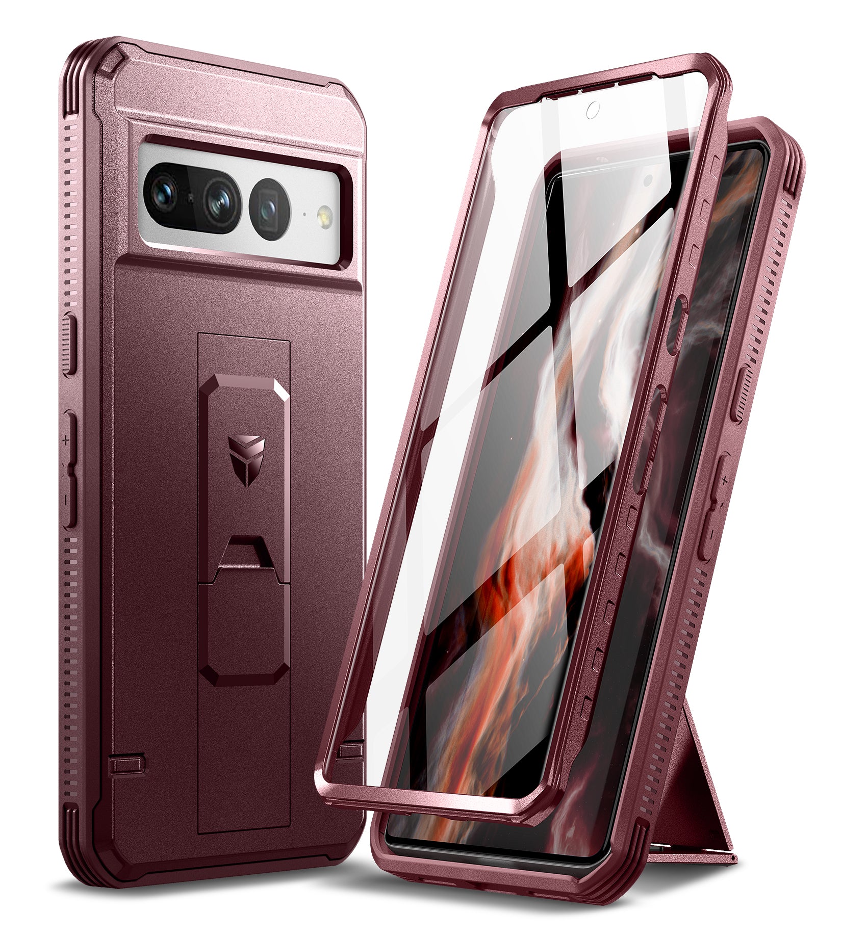 Dexnor Case for Google Pixel 7 Pro With Screen Protector Full Body Bumper Kickstand Heavy-duty Shockproof Rugged Cover.