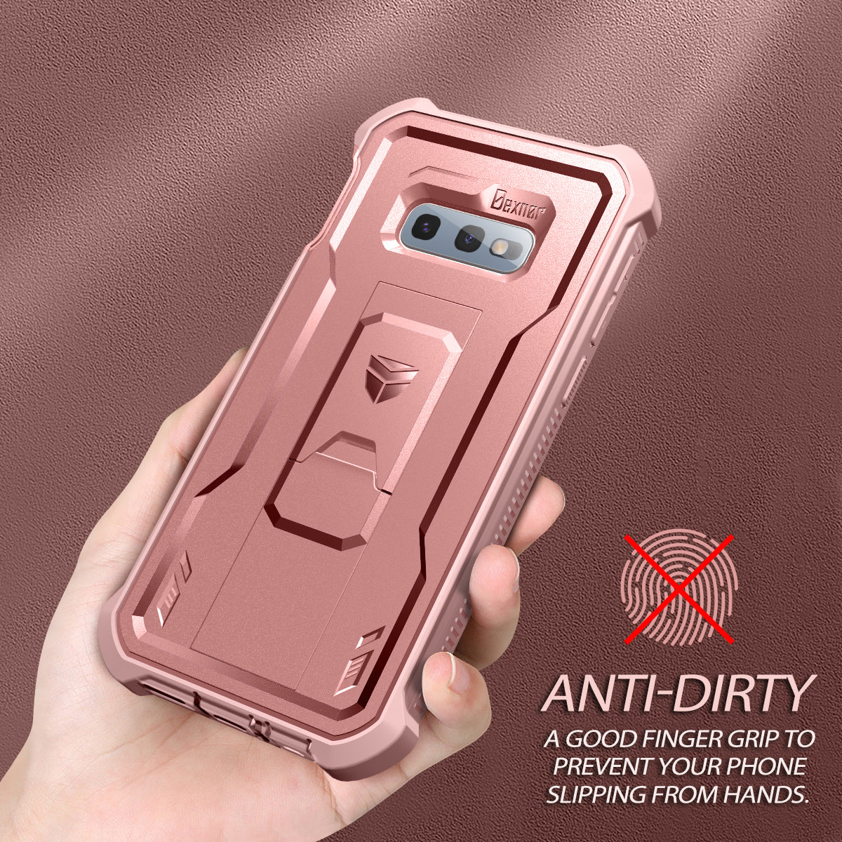 Dexnor Case for Samsung Galaxy S10E With Single Screen Protector Full Body Bumper Kickstand Heavy-duty Shockproof Rugged Cover