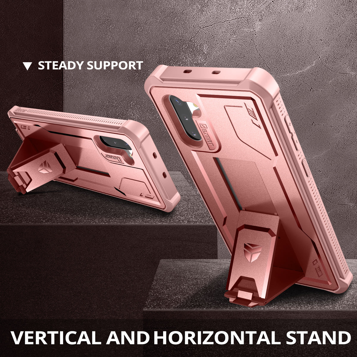 Dexnor Case for Samsung Galaxy Note 10 With Single Screen Protector Full Body Bumper Kickstand Heavy-duty Shockproof Rugged Cover.