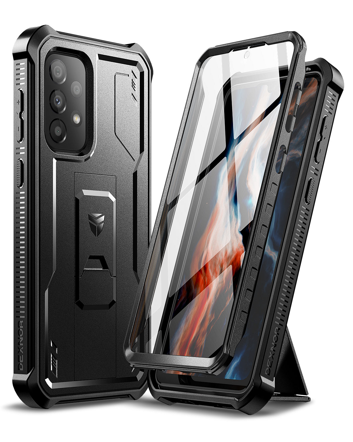 Dexnor Case for Samsung Galaxy A33 5G With Single Screen Protector Full Body Bumper Kickstand Heavy-duty Shockproof Rugged Cover.