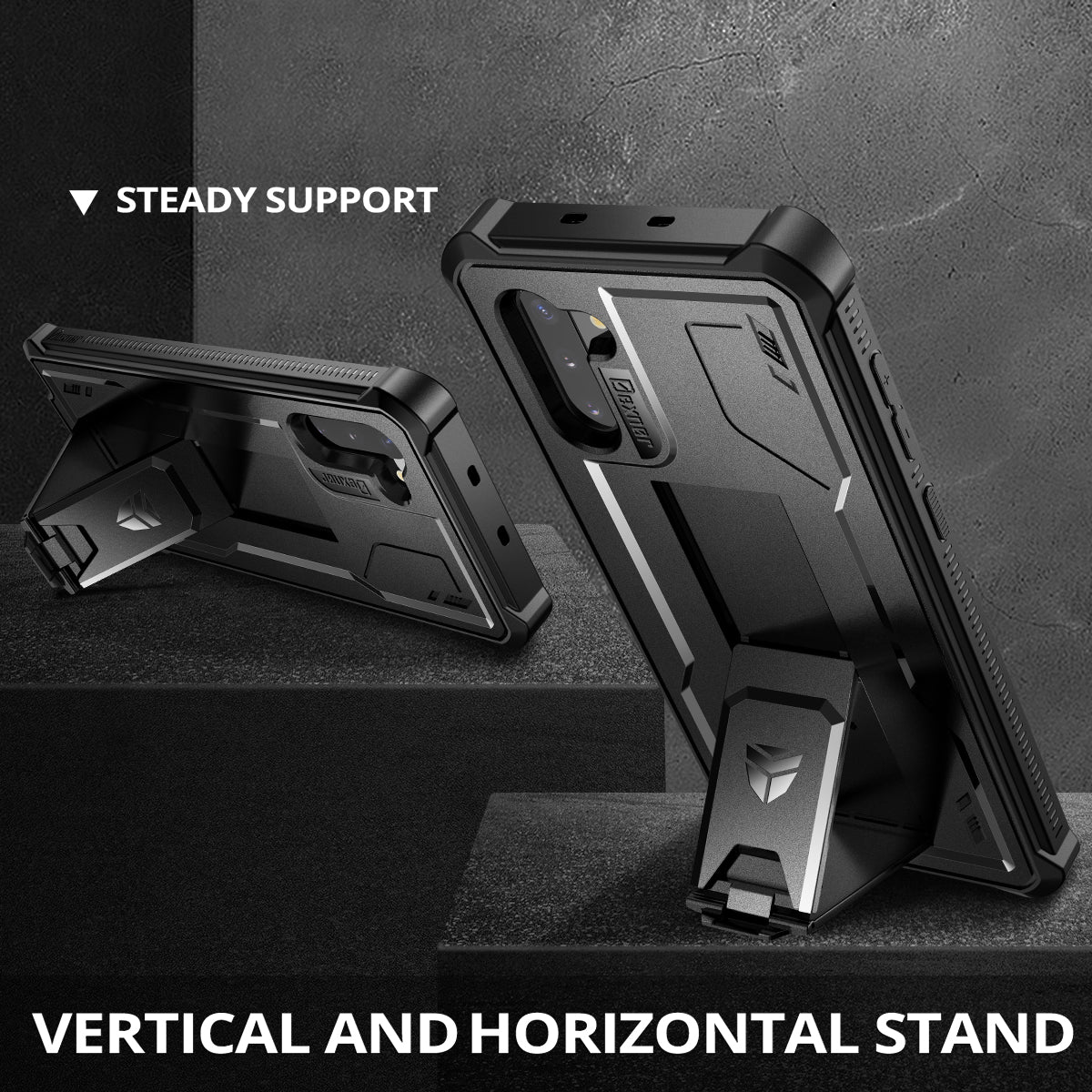 Dexnor Case for Samsung Galaxy Note 10 With Single Screen Protector Full Body Bumper Kickstand Heavy-duty Shockproof Rugged Cover.