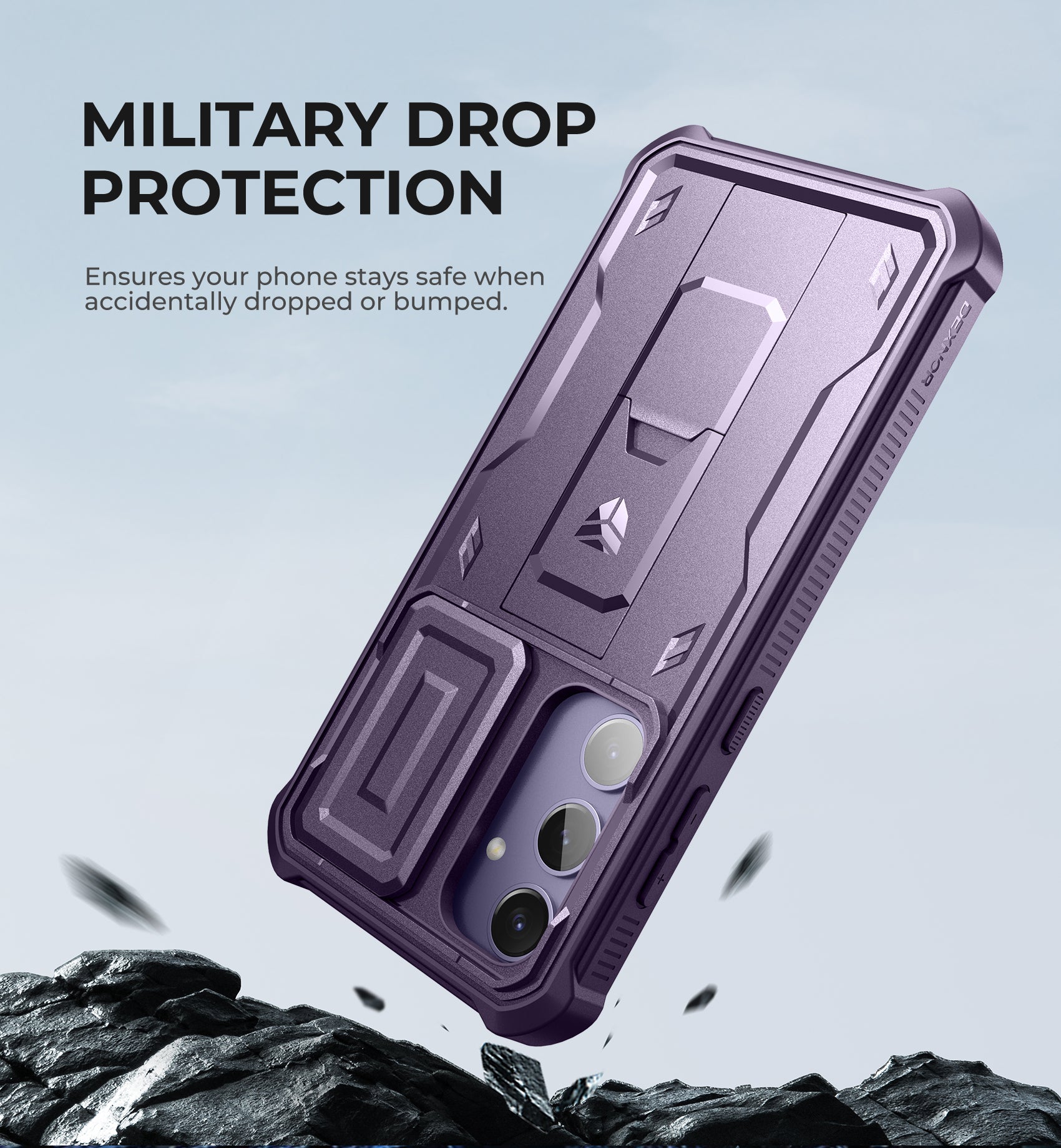 Dexnor Case for Samsung Galaxy S24 Plus Full Body With Screen Protector Slide Camera Bumper Kickstand Heavy-duty Shockproof Rugged Cover.