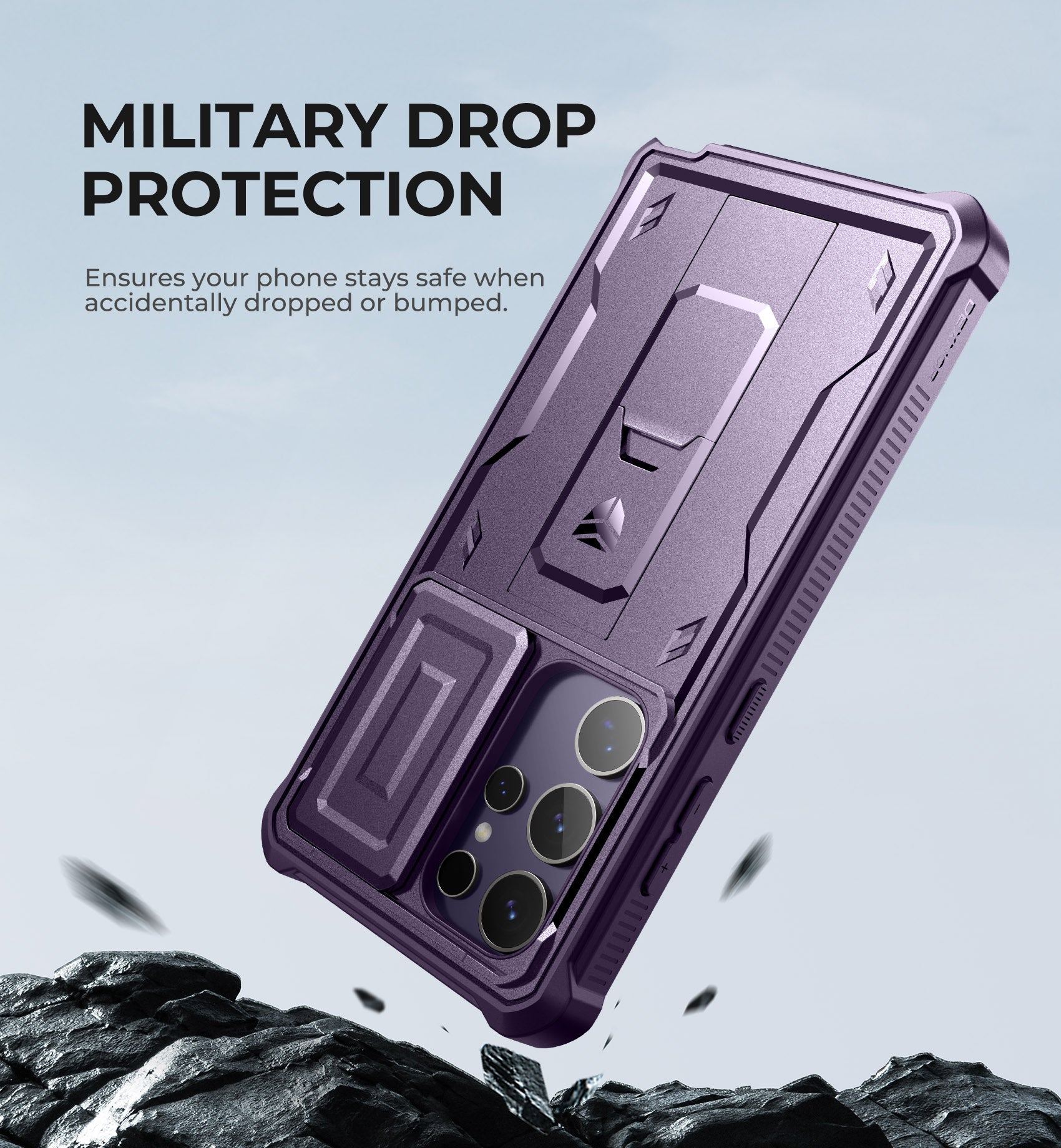 Dexnor Case for Samsung Galaxy S24 Ultra Full Body With Screen Protector Slide Camera Bumper Kickstand Heavy-duty Shockproof Rugged Cover