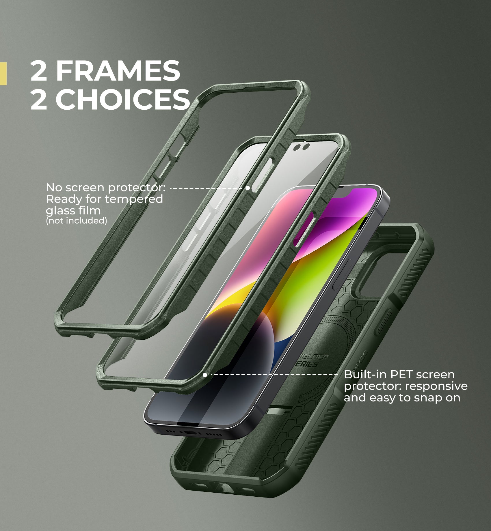 Dexnor Durable Case for iPhone 13/14 with Built In Screen Protector and Slide Camera Cover 360 Magsafe Rugged Bumper Cover
