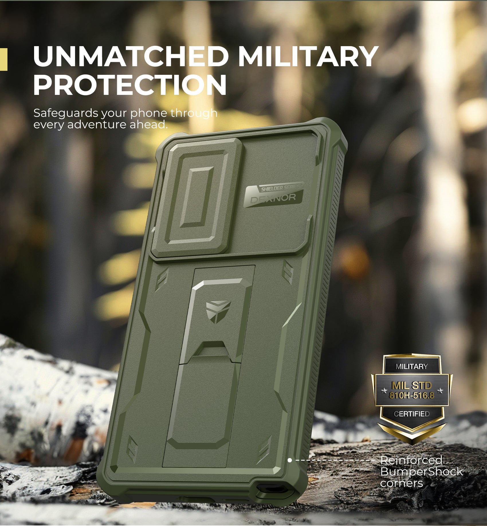 Dexnor Case for Samsung Galaxy S25 Ultra Full Body With Screen Protector Slide Camera Bumper Kickstand Heavy-duty Rugged Cover