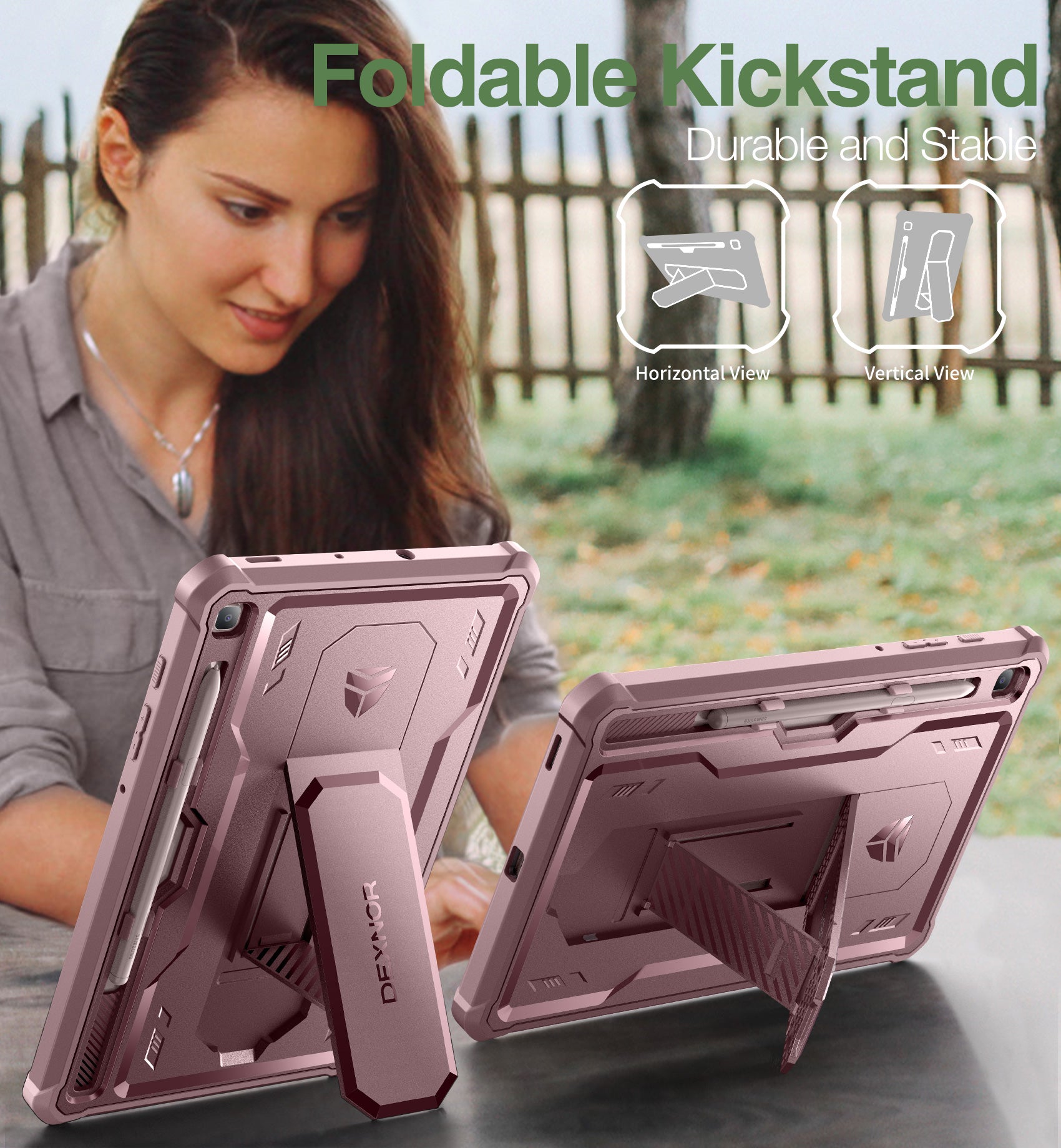 Dexnor Tablet Case for Samsung Galaxy Tab S6 lite With Screen Protector Full Body Bumper Kickstand Heavy-duty Shockproof Rugged Pen Holder Cover.