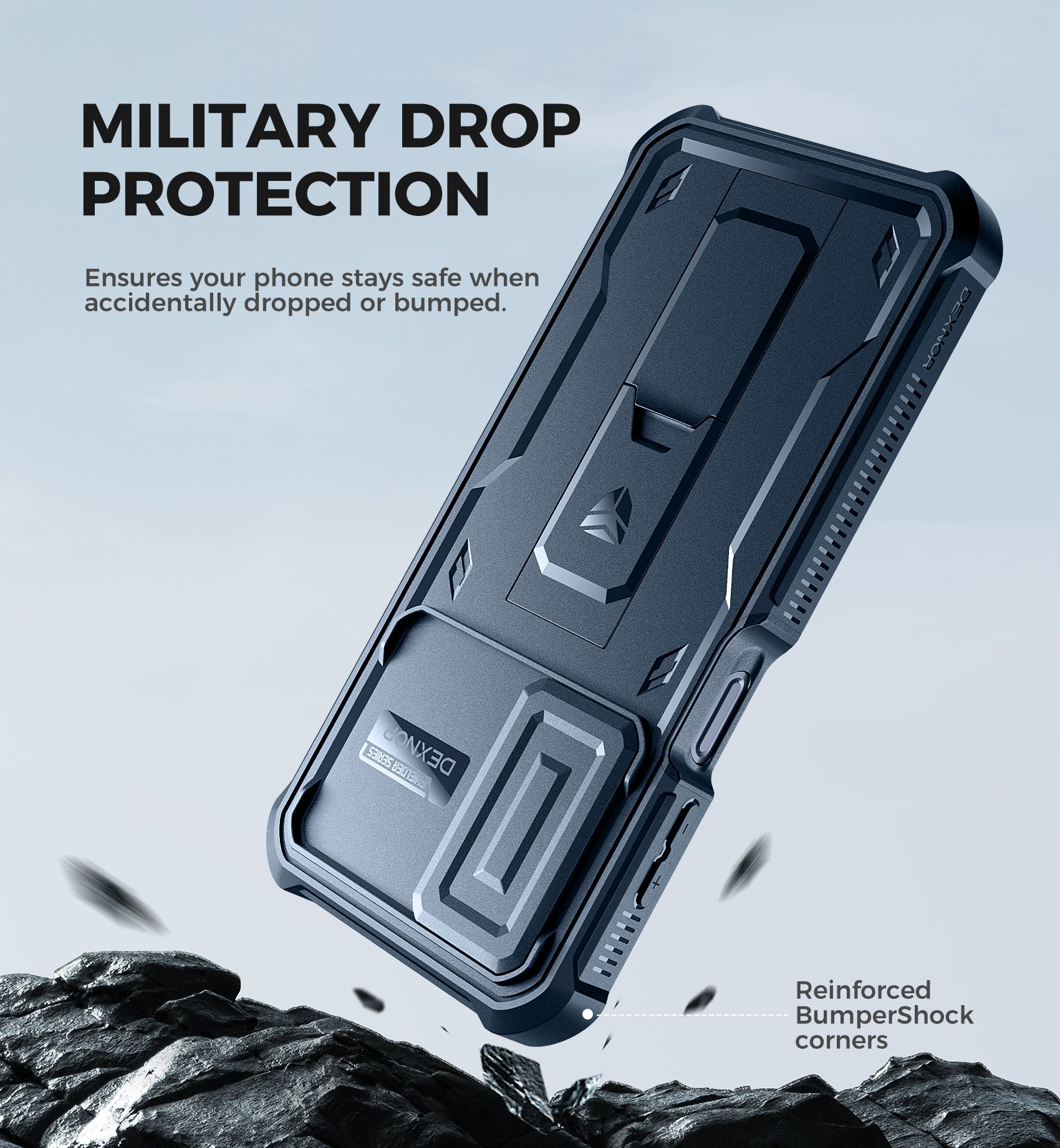 Dexnor Case for Samsung Galaxy A16 With Screen Protector Full Body Bumper Kickstand Heavy-duty Shockproof Rugged Cover.