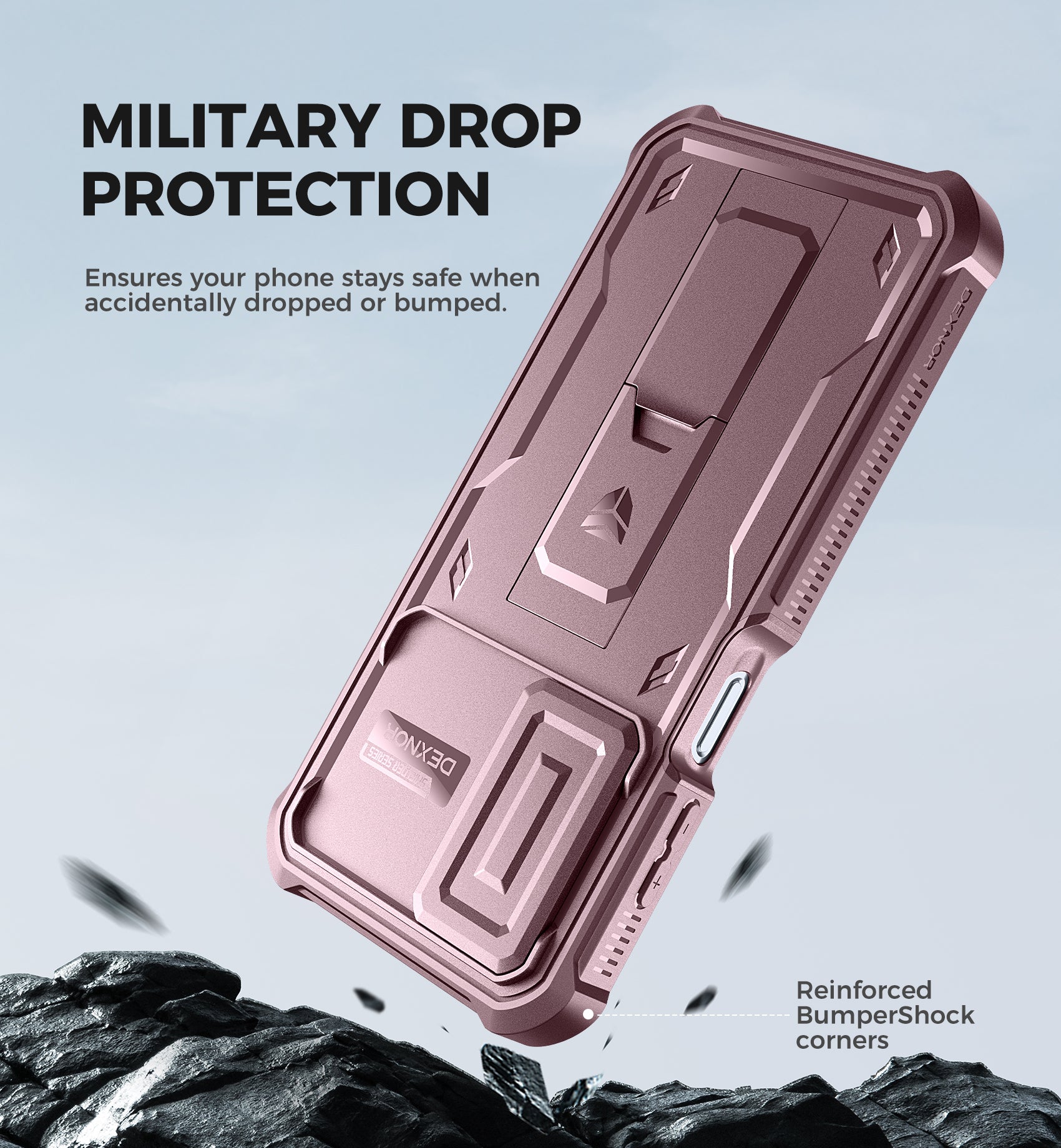 Dexnor Case for Samsung Galaxy A16 With Screen Protector Full Body Bumper Kickstand Heavy-duty Shockproof Rugged Cover.