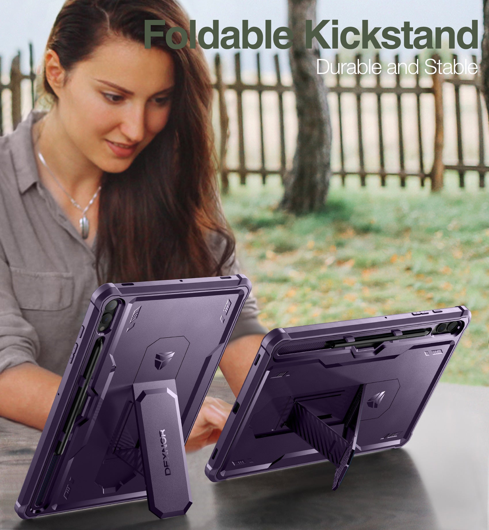 Dexnor Tablet Case for Samsung Galaxy Tab S9 Plus With Screen Protector Full Body Bumper Kickstand Heavy-duty Shockproof Rugged Pen Holder Cover.