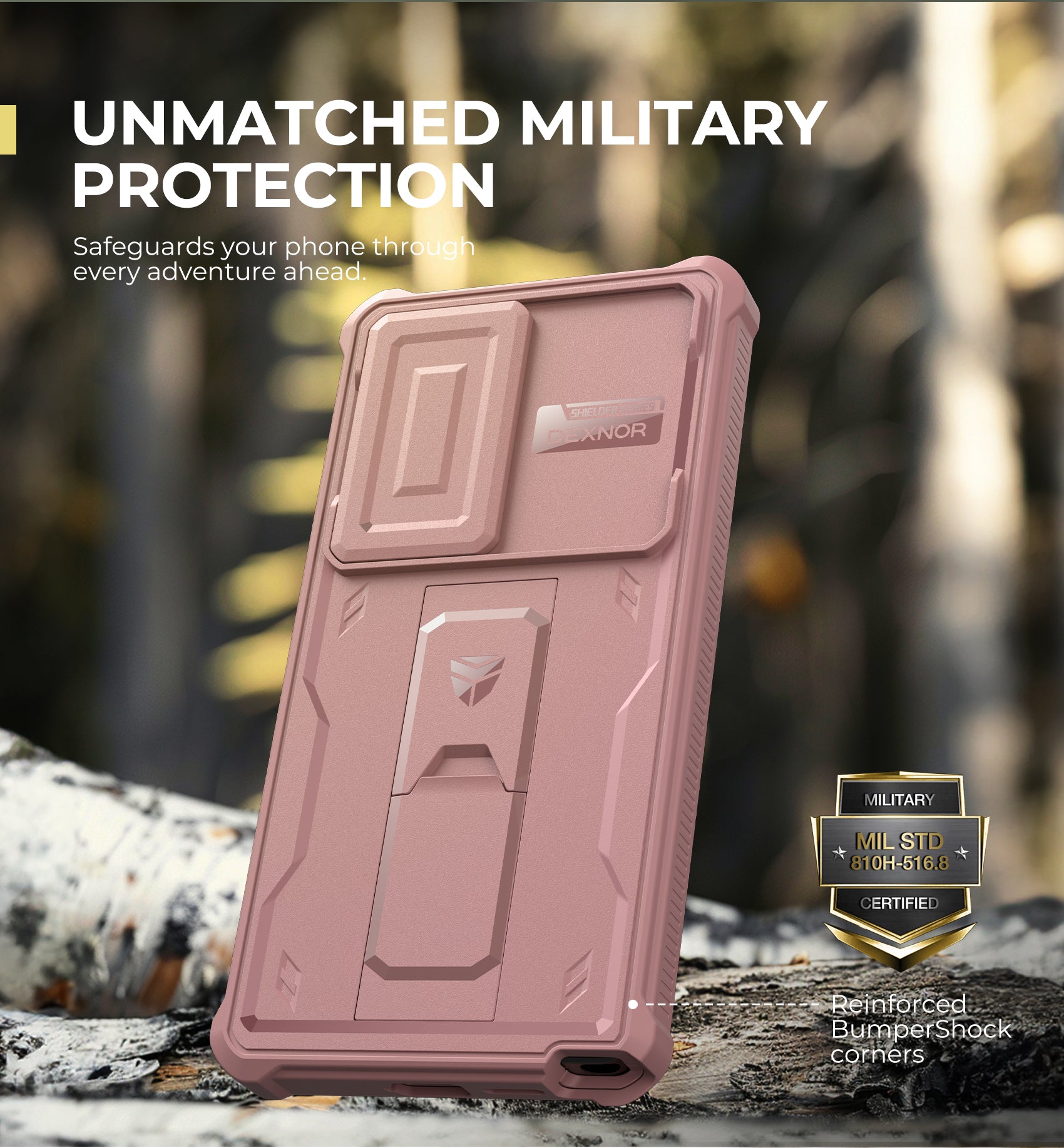 Dexnor Case for Samsung Galaxy S25 Ultra Full Body With Screen Protector Slide Camera Bumper Kickstand Heavy-duty Rugged Cover