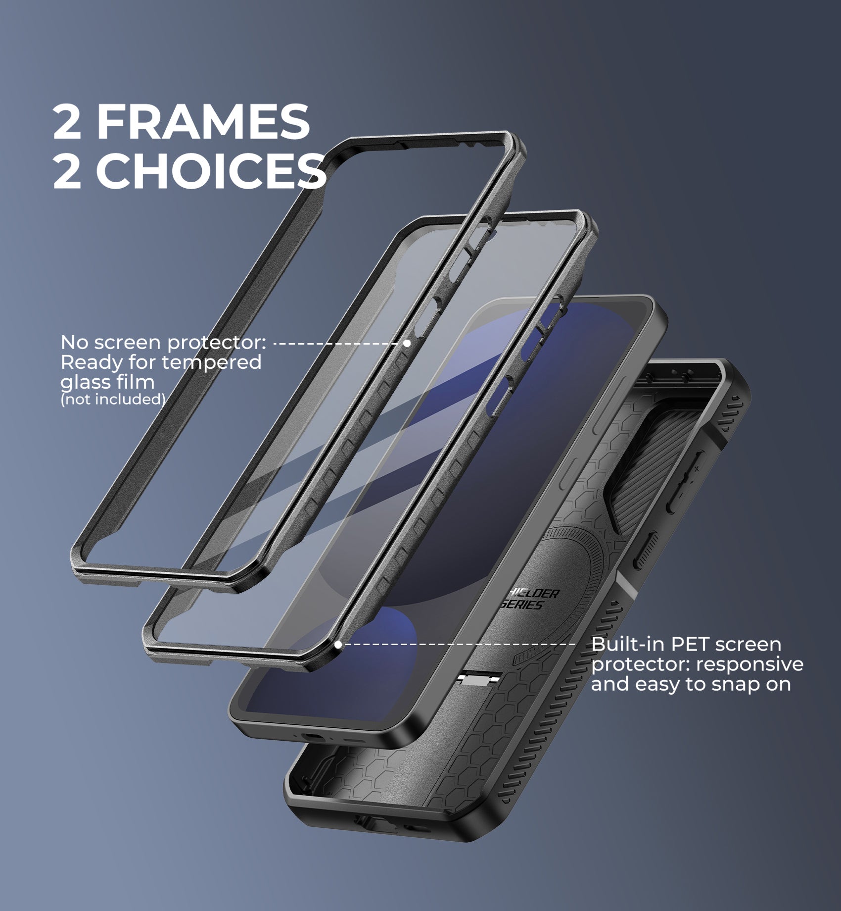 Dexnor Case for Samsung Galaxy S24 FE with Camera Cover & Adjustable Kickstand & Built-in Screen Protector Magnetic Rugged Shockproof Bumper Cases Heavy-Duty Mangetic Protective Cover.