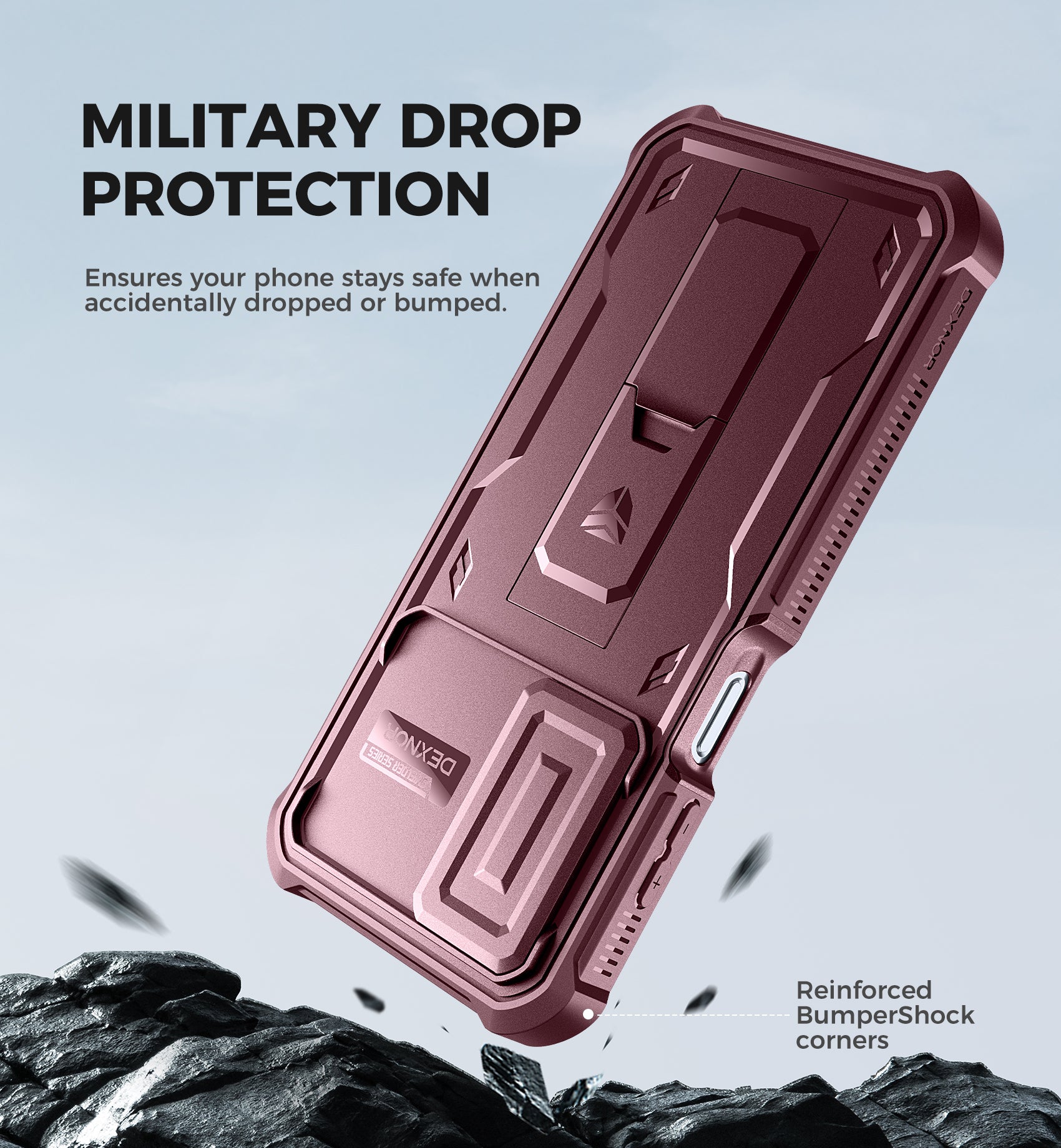 Dexnor Case for Samsung Galaxy A16 With Screen Protector Full Body Bumper Kickstand Heavy-duty Shockproof Rugged Cover.
