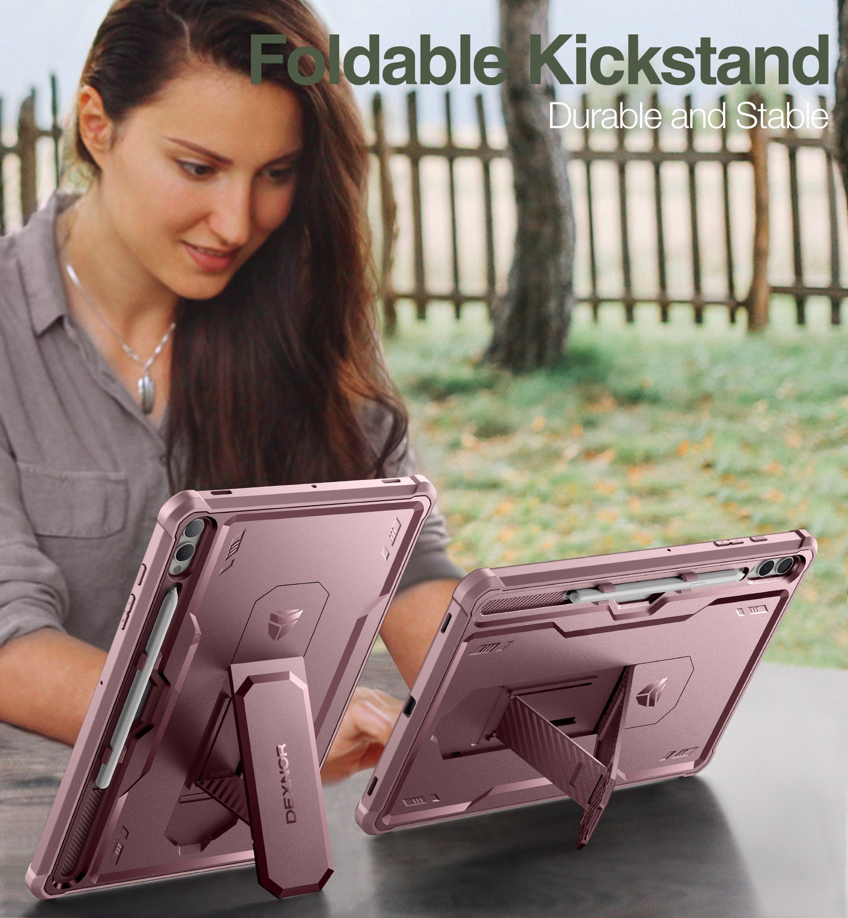 Dexnor Tablet Case for Samsung Galaxy Tab S9 Plus With Screen Protector Full Body Bumper Kickstand Heavy-duty Shockproof Rugged Pen Holder Cover.