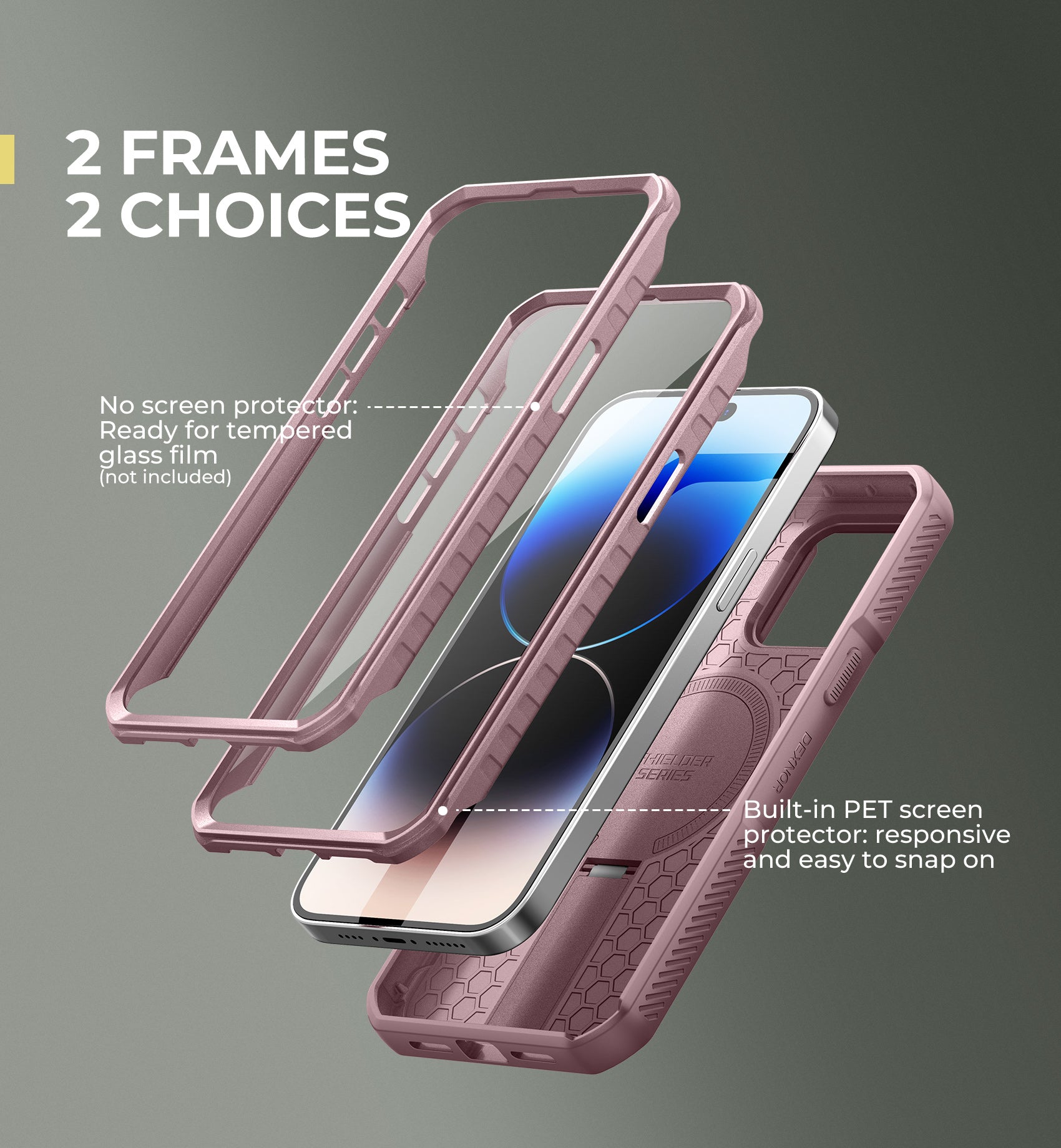 Dexnor Durable Case for iPhone 14 Pro Max with Built In Screen Protector and Slide Camera Cover 360 Magsafe Rugged Bumper Cover