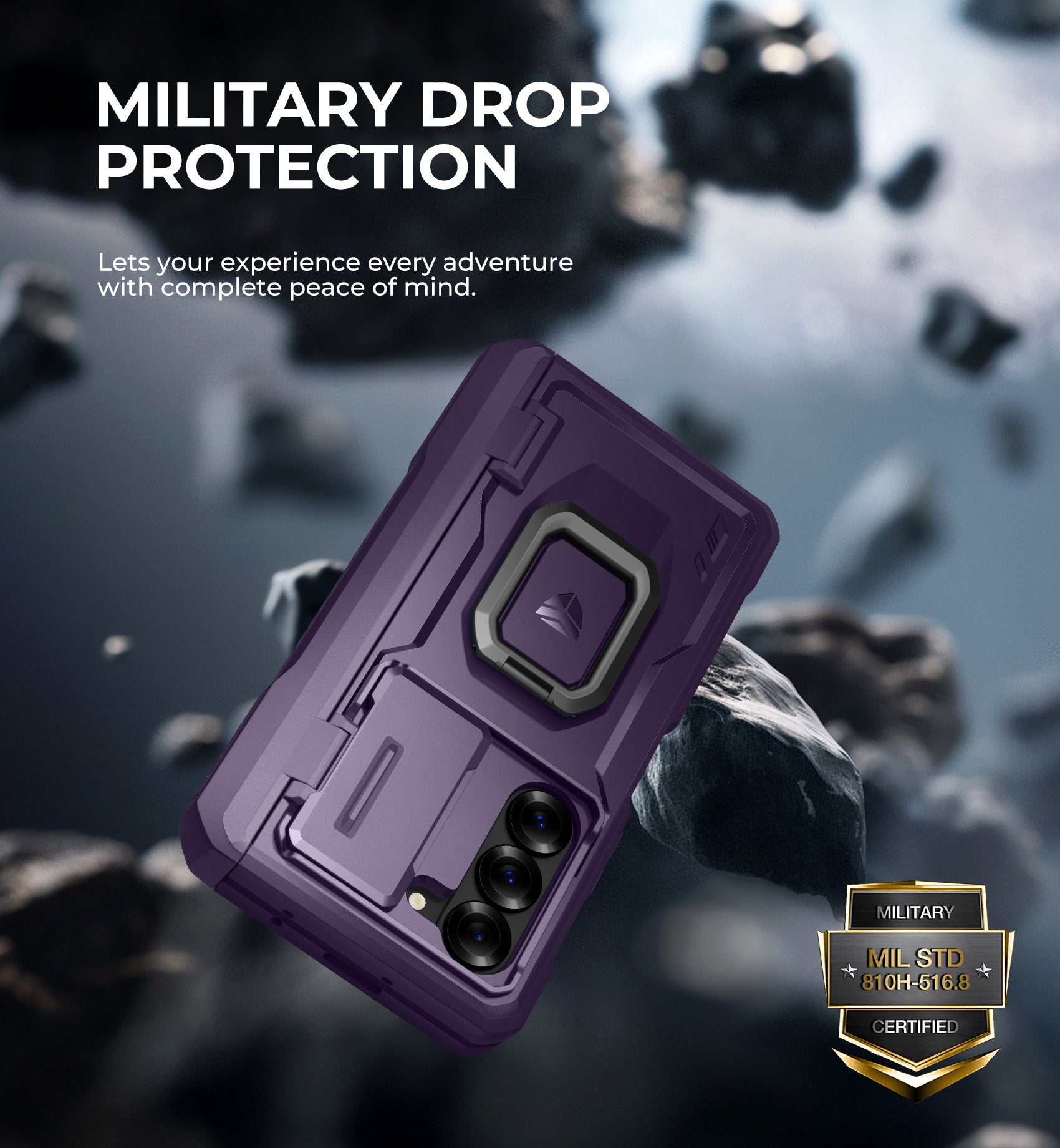Dexnor Case for Samsung Galaxy Z Fold 6 With Hinge Coverage Screen Protector Full Body Bumper Kickstand Heavy-duty Shockproof Rugged Cover.