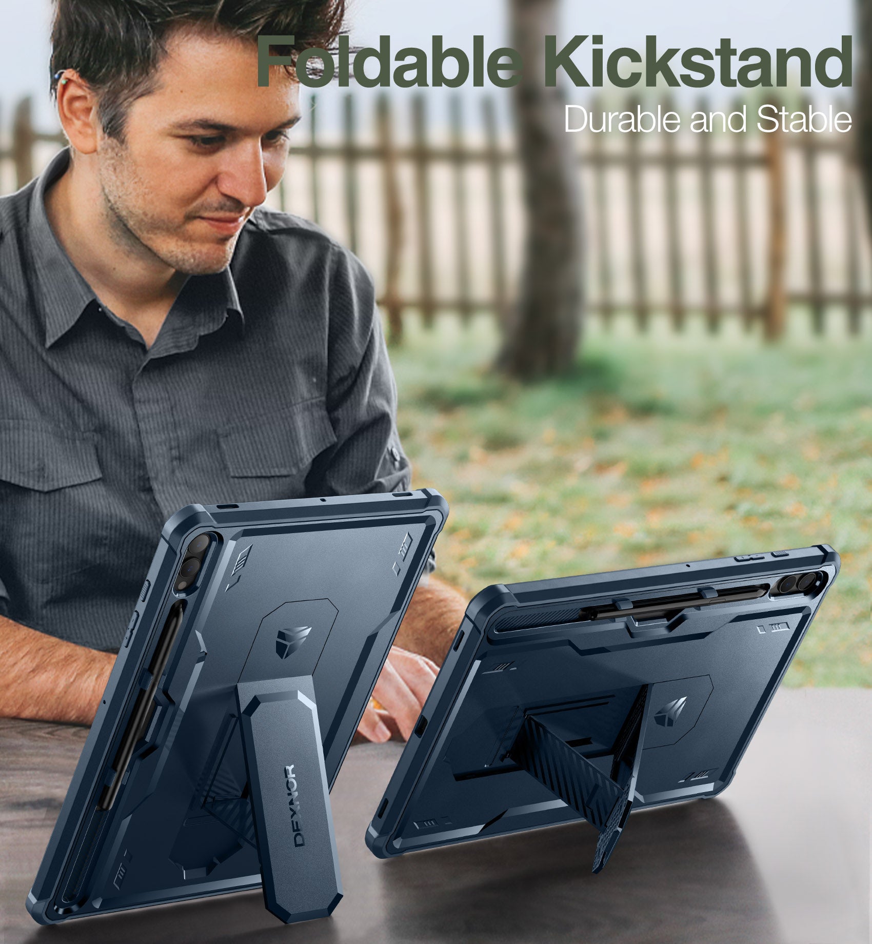 Dexnor Tablet Case for Samsung Galaxy Tab S9 Plus With Screen Protector Full Body Bumper Kickstand Heavy-duty Shockproof Rugged Pen Holder Cover.