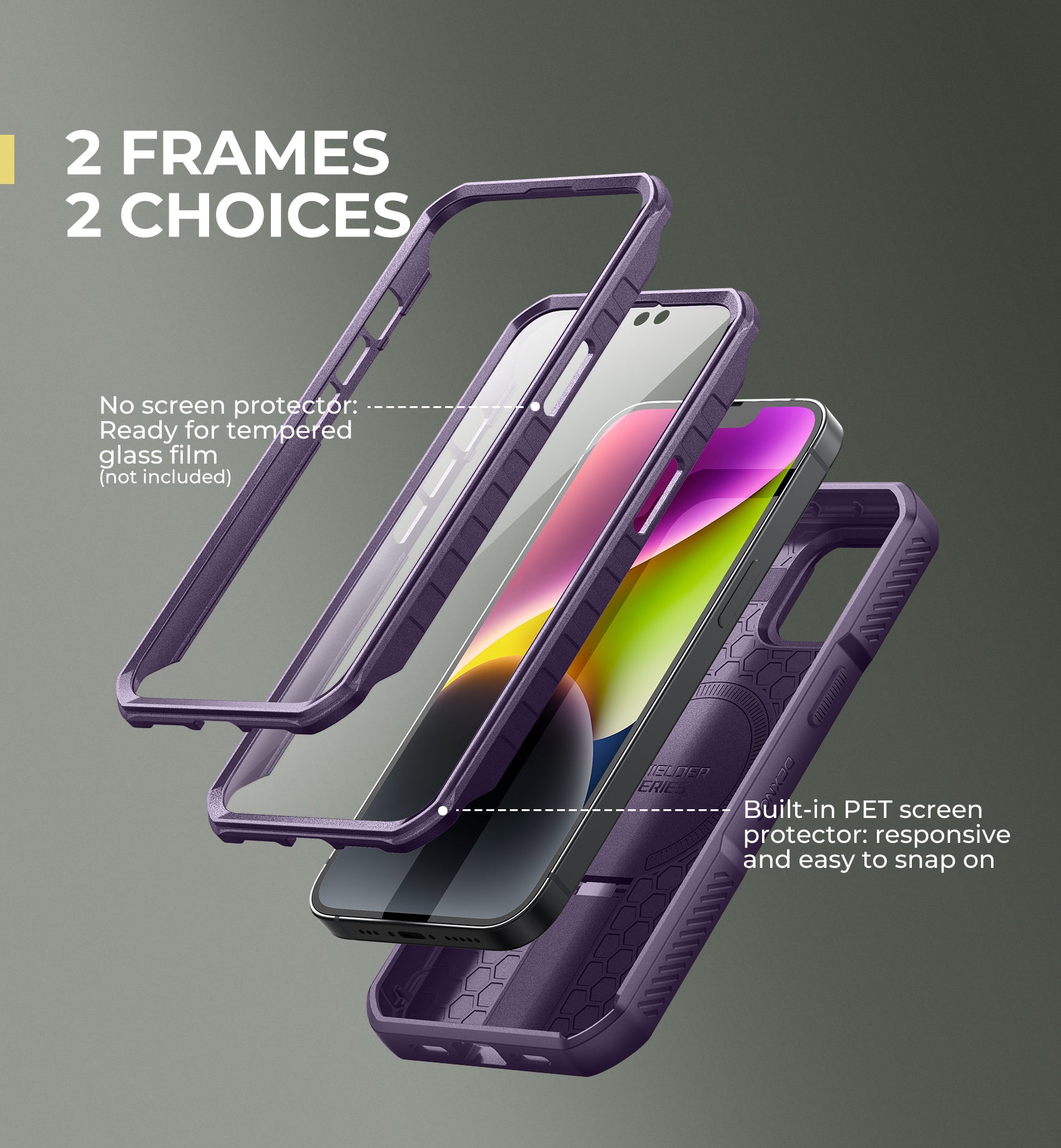 Dexnor Durable Case for iPhone 13/14 with Built In Screen Protector and Slide Camera Cover 360 Magsafe Rugged Bumper Cover