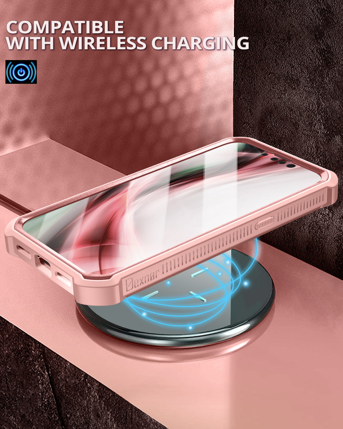 Dexnor for iphone 14/13 Case With Heavy-duty Shockproof Full Body Built-in Screen Protector Adjustable Kickstand