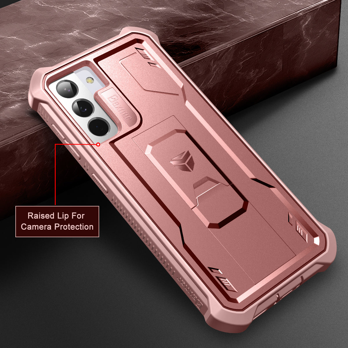 Dexnor Case for Samsung Galaxy S21 With Single Screen Protector Full Body Bumper Kickstand Heavy-duty Shockproof Rugged Cover.