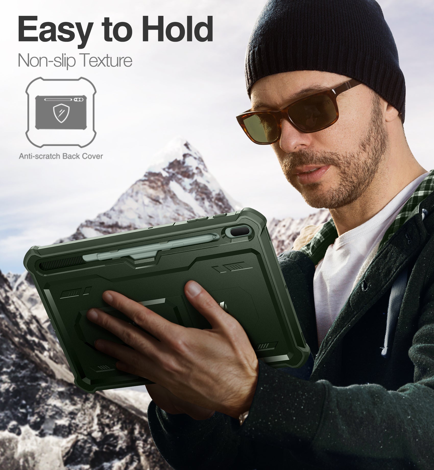 Dexnor Tablet Case for Samsung Galaxy Tab S7 Plus/S8 Plus With Screen Protector Full Body Bumper Kickstand Heavy-duty Shockproof Rugged Pen Holder Cover.