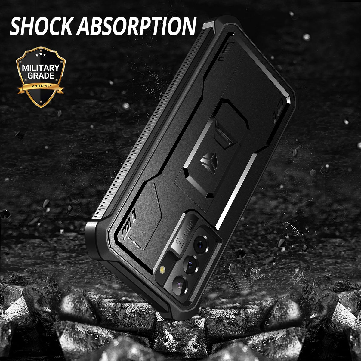 Dexnor Case for Samsung Galaxy S21 With Single Screen Protector Full Body Bumper Kickstand Heavy-duty Shockproof Rugged Cover.