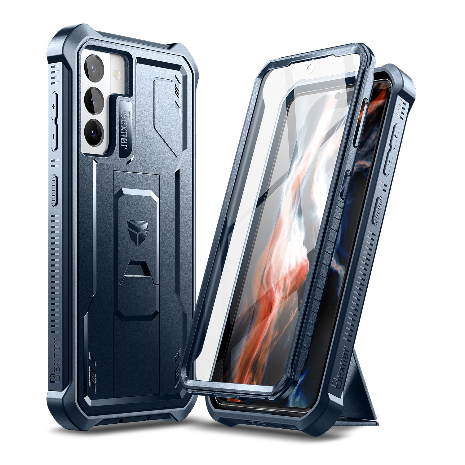 Dexnor Case for Samsung Galaxy S21 With Single Screen Protector Full Body Bumper Kickstand Heavy-duty Shockproof Rugged Cover.