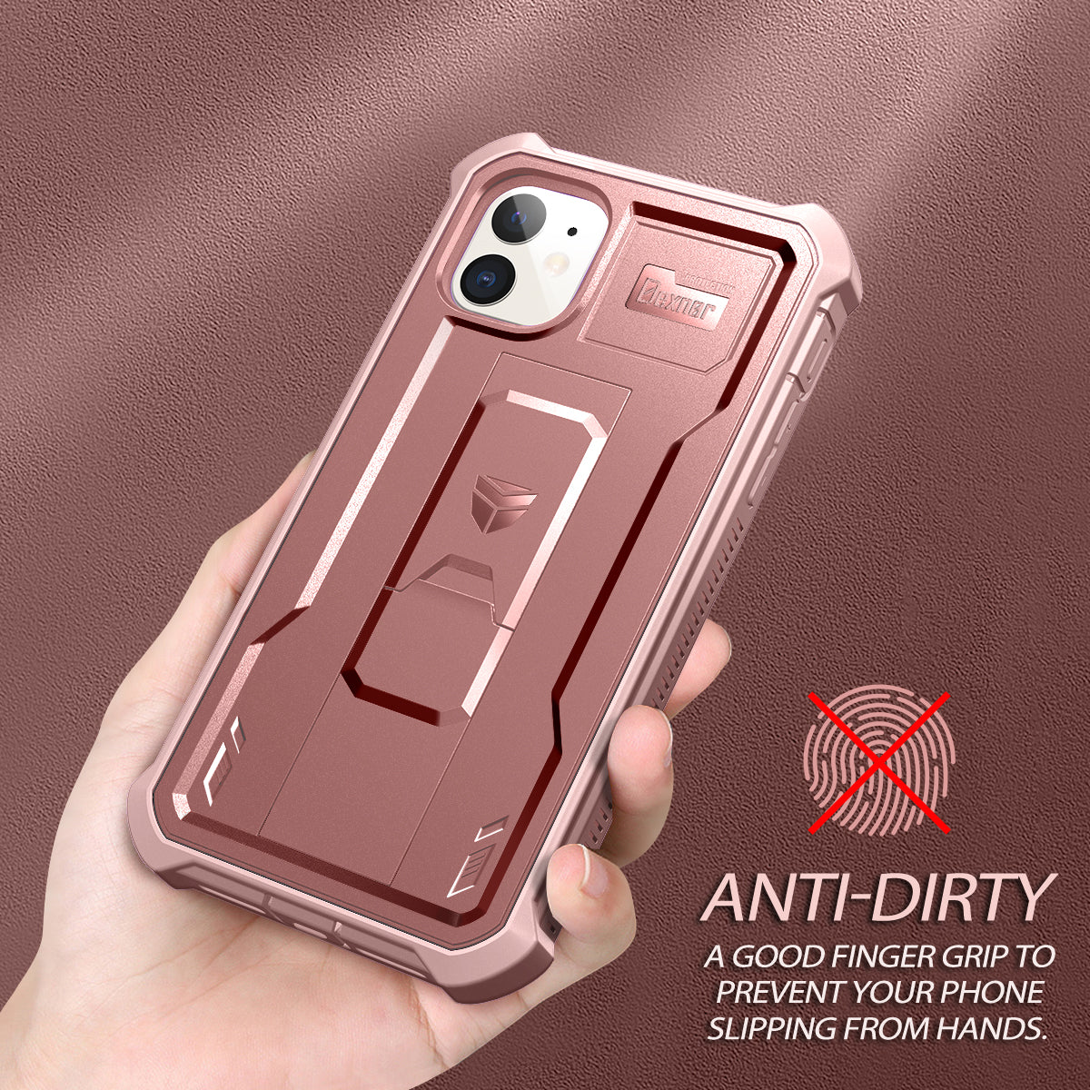 Dexnor Case for iPhone 11 With Screen Protector Full Body Bumper Kickstand Heavy-duty Shockproof Rugged Cover.