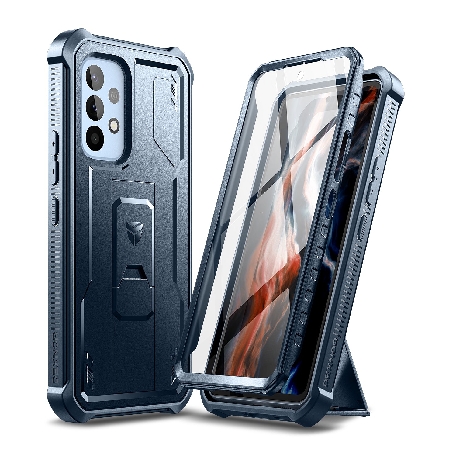 Dexnor Case for Samsung Galaxy A53 5G With Single Screen Protector Full Body Bumper Kickstand Heavy-duty Shockproof Rugged Cover.