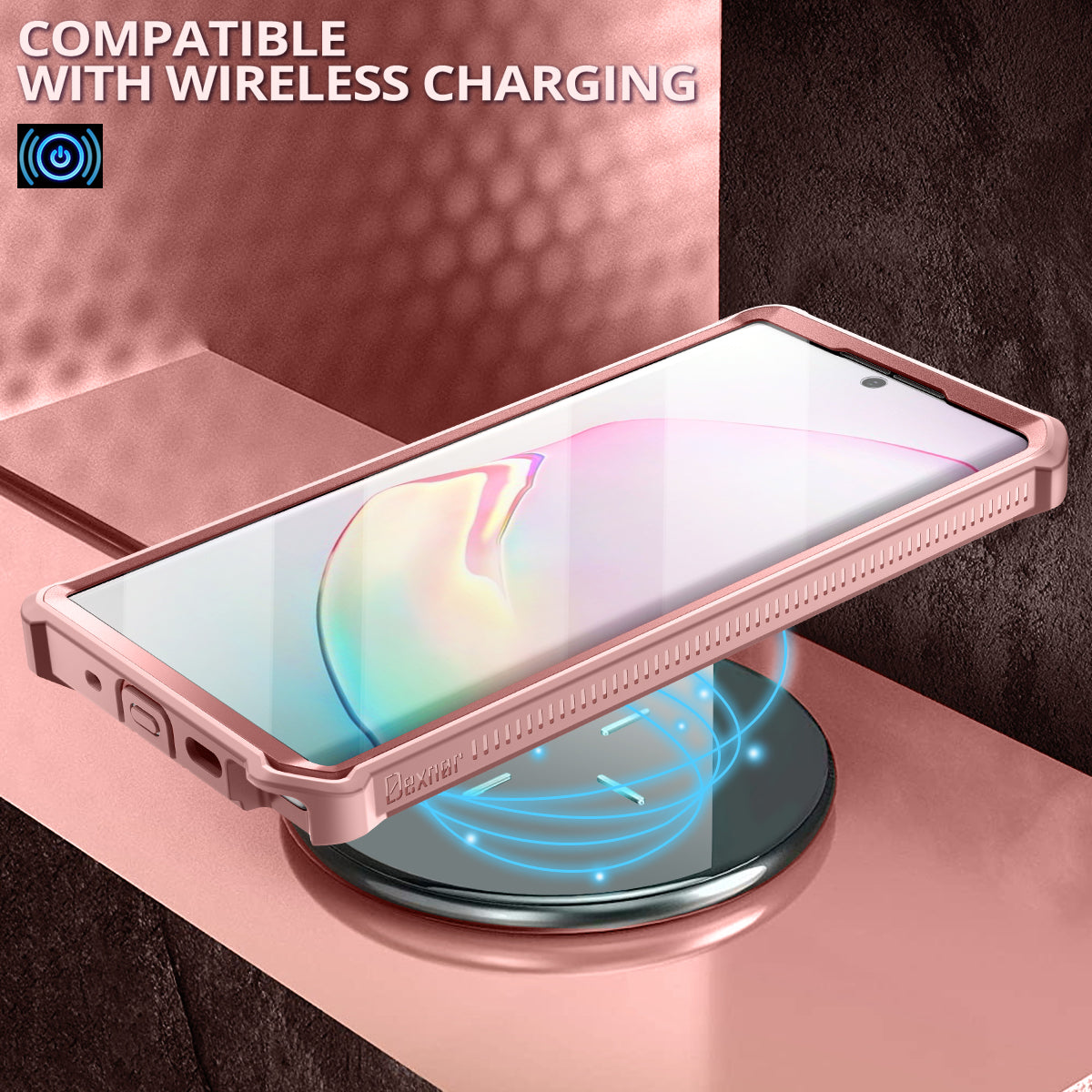 Dexnor Case for Samsung Galaxy Note 10 With Single Screen Protector Full Body Bumper Kickstand Heavy-duty Shockproof Rugged Cover.