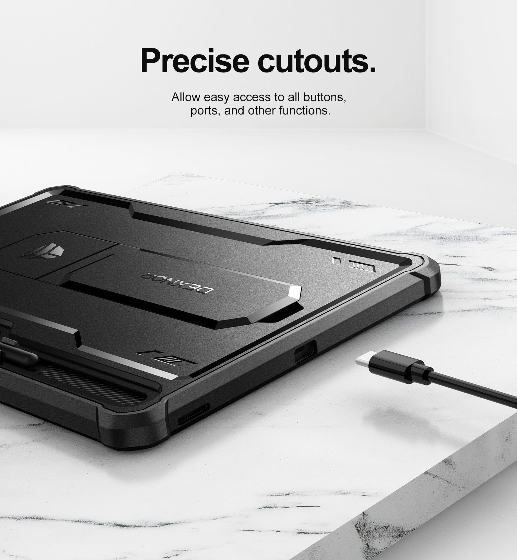 Dexnor Tablet Case for Samsung Galaxy Tab S9 FE Plus With Screen Protector Full Body Bumper Kickstand Heavy-duty Shockproof Rugged Pen Holder Cover.