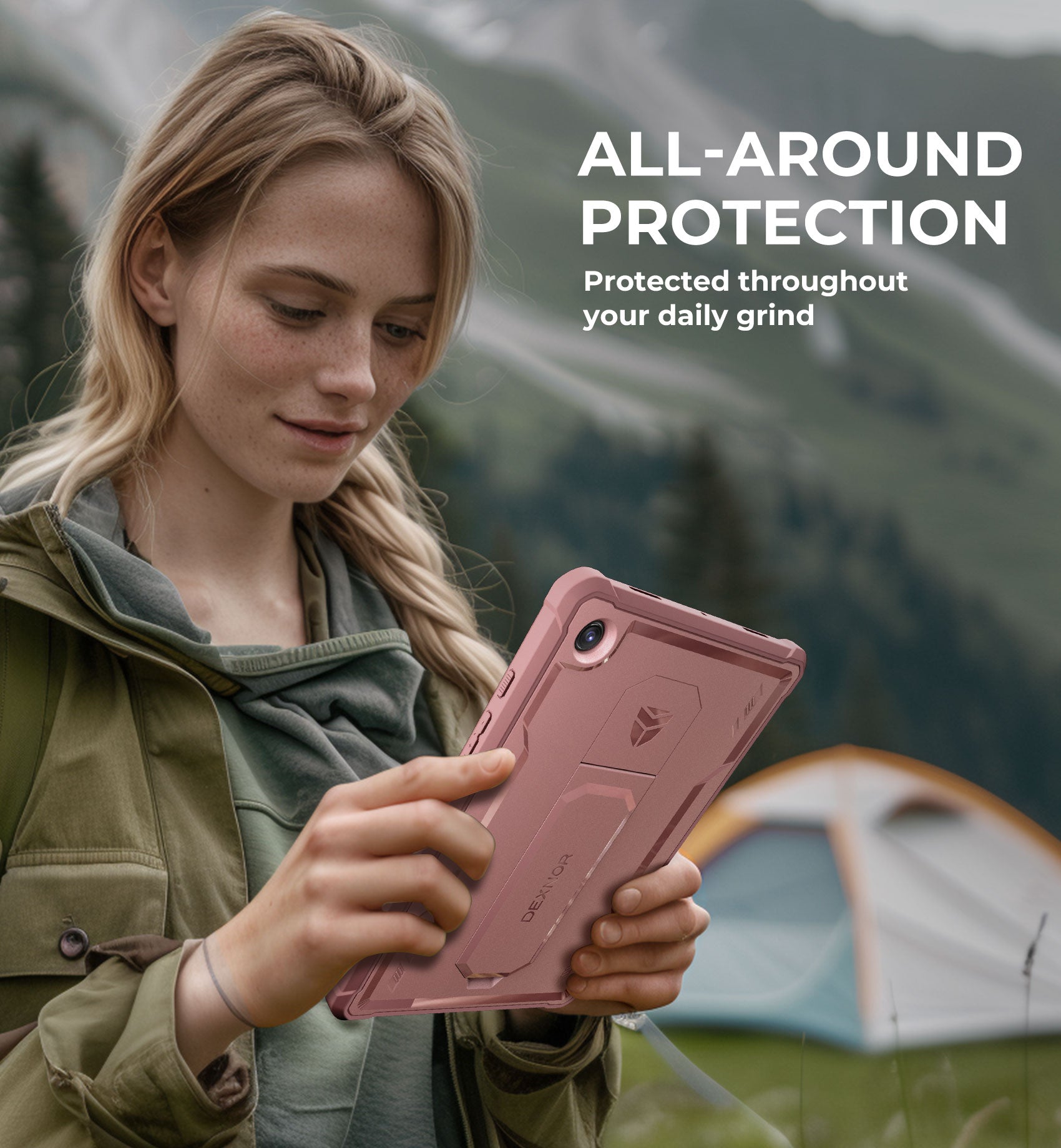 Dexnor Tablet Case for Samsung Galaxy Tab A8 With Screen Protector Full Body Bumper Kickstand Heavy-duty Shockproof Rugged Pen Holder Cover.