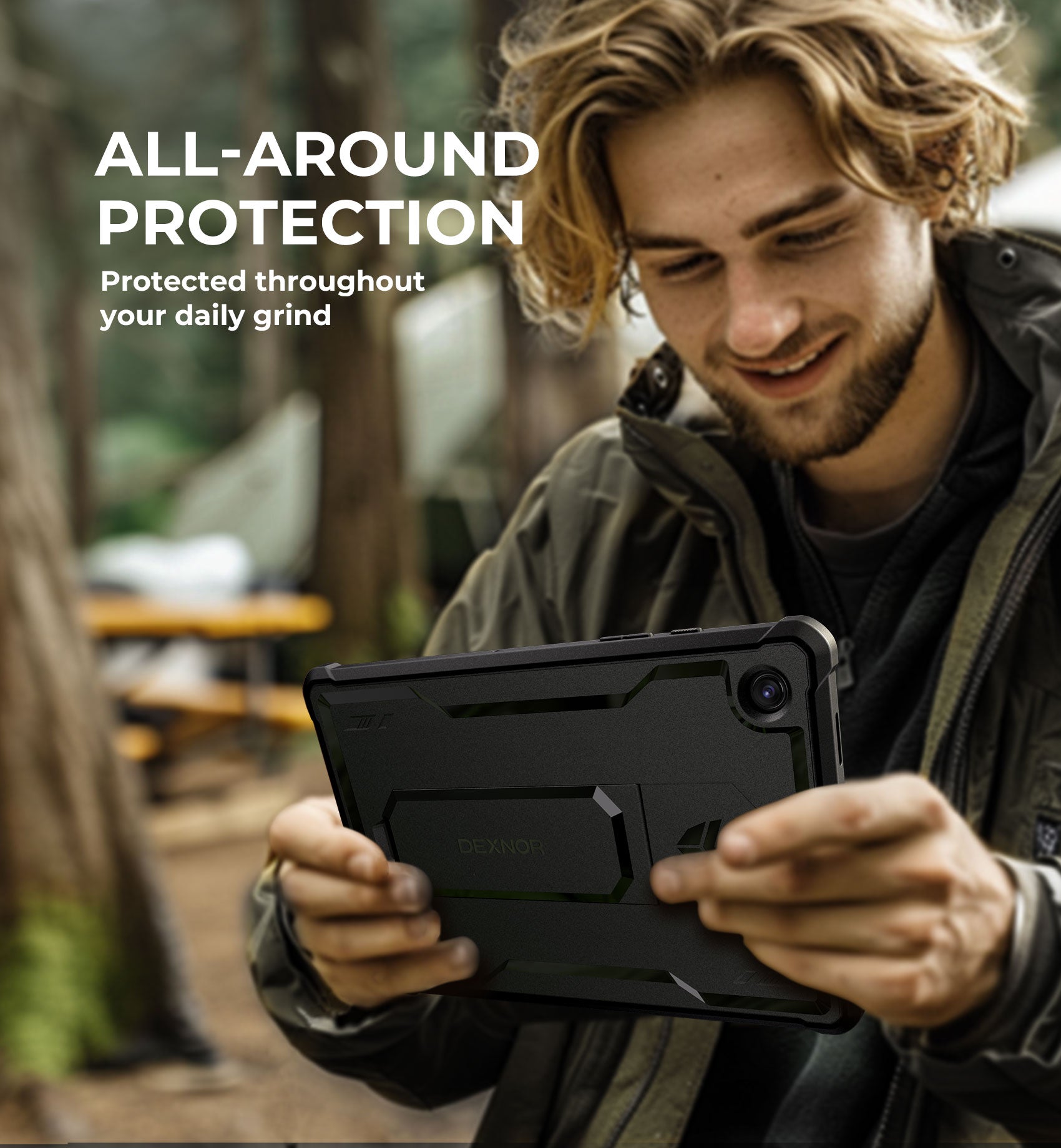 Dexnor Tablet Case for Samsung Galaxy Tab A8 With Screen Protector Full Body Bumper Kickstand Heavy-duty Shockproof Rugged Pen Holder Cover.