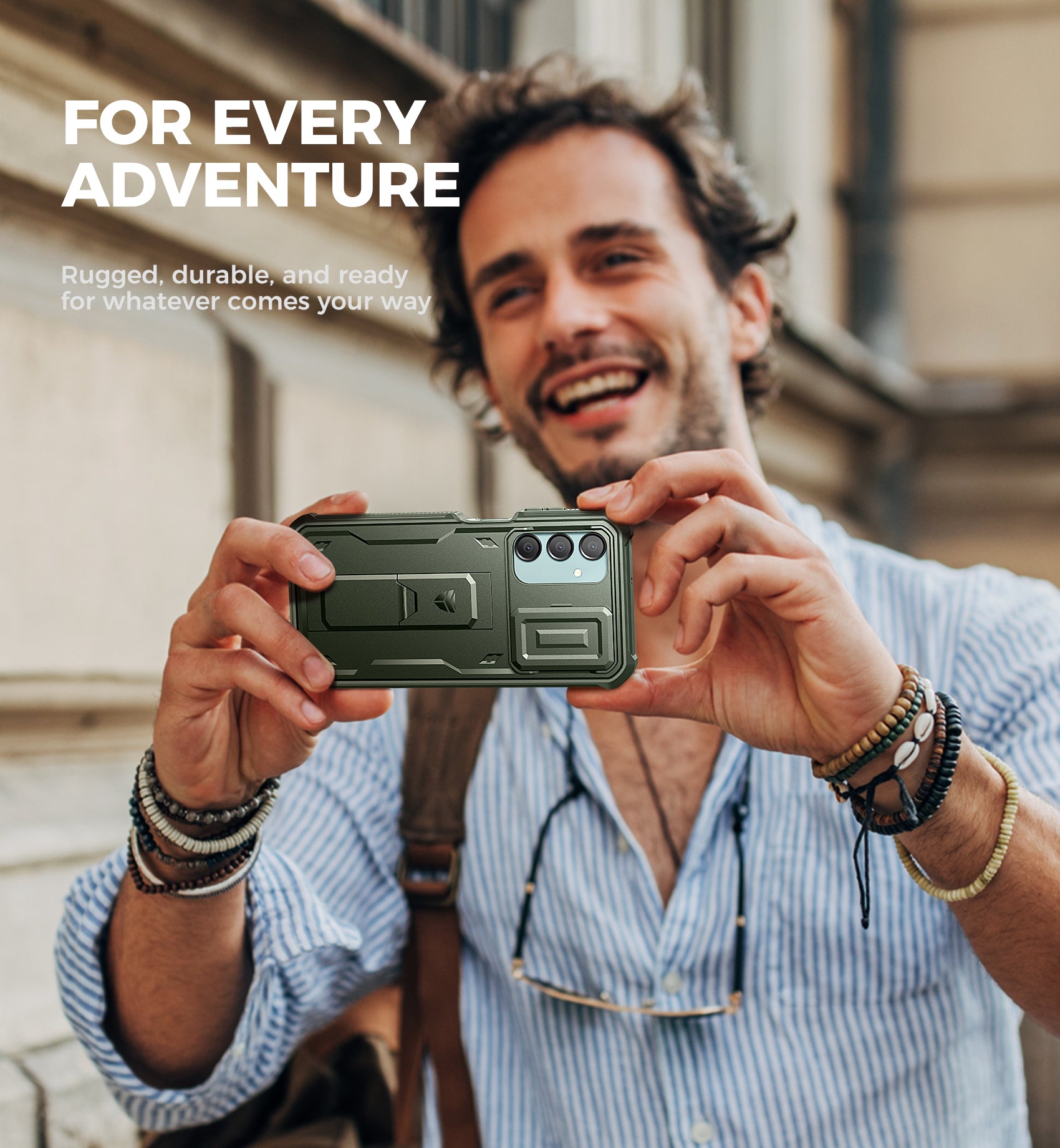 Dexnor Case for Samsung Galaxy A16 With Screen Protector Full Body Bumper Kickstand Heavy-duty Shockproof Rugged Cover.