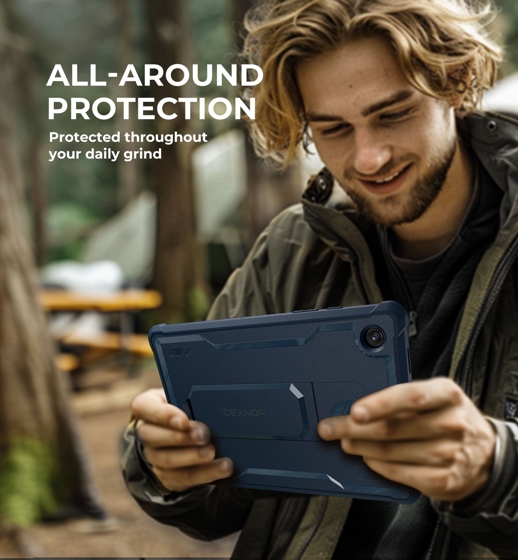 Dexnor Tablet Case for Samsung Galaxy Tab A8 With Screen Protector Full Body Bumper Kickstand Heavy-duty Shockproof Rugged Pen Holder Cover.