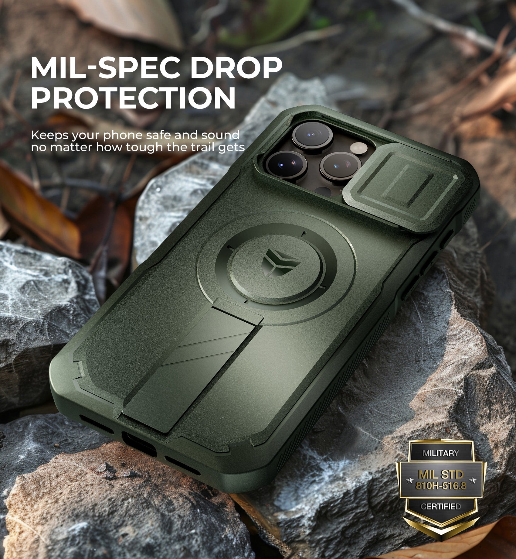 Dexnor Durable Case for iPhone 15 Pro Max with Built In Screen Protector and Slide Camera Cover 360 Magsafe Rugged Bumper Cover