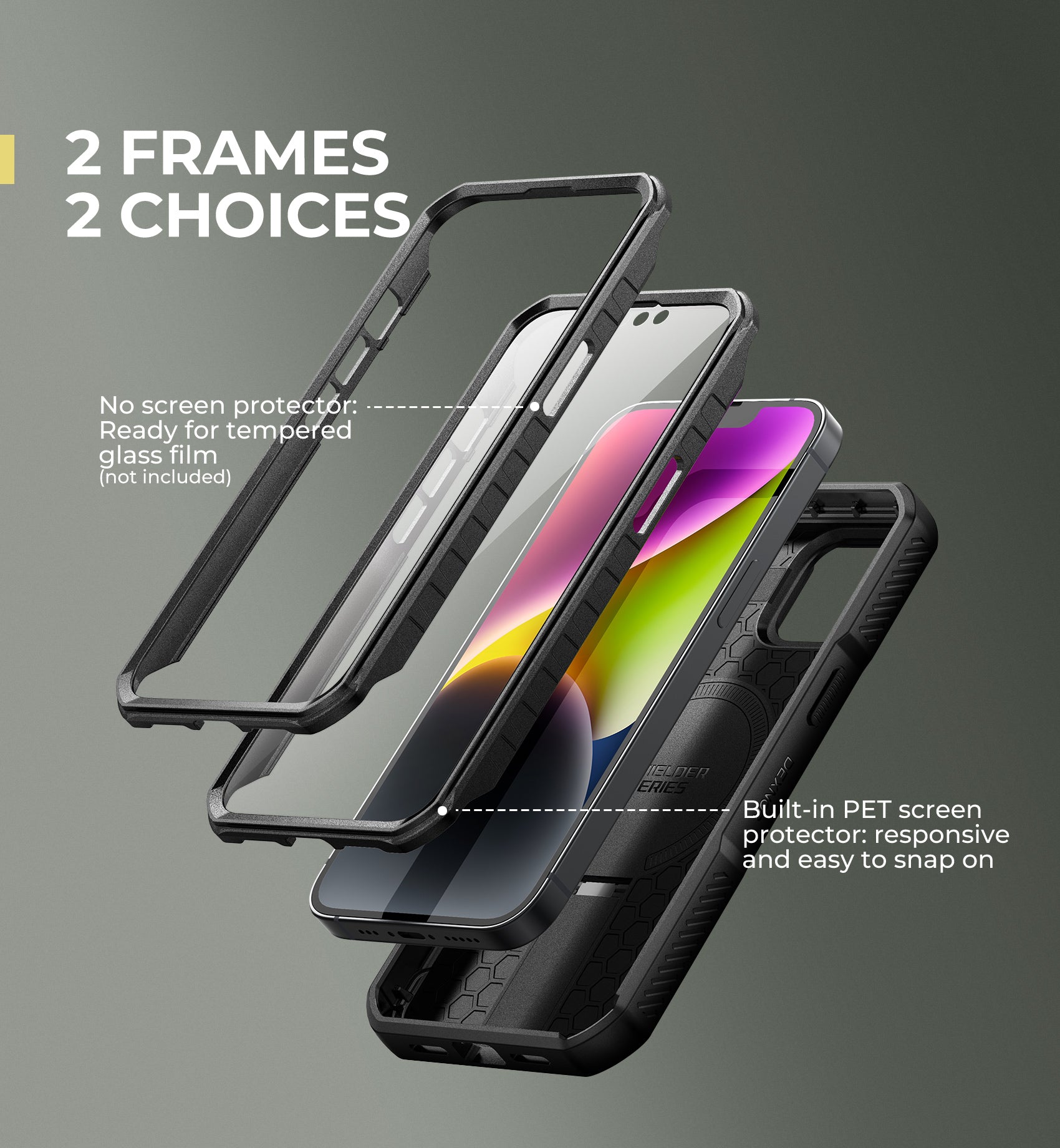 Dexnor Durable Case for iPhone 13/14 with Built In Screen Protector and Slide Camera Cover 360 Magsafe Rugged Bumper Cover