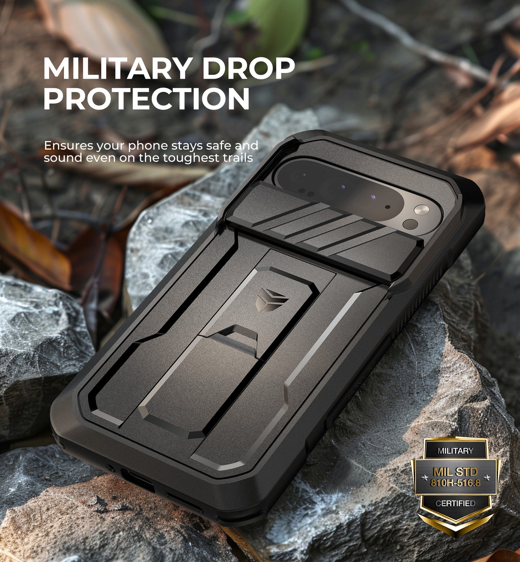 Dexnor Case for Google Pixel 9 Pro XL With Screen Protector Full Body Bumper Kickstand Heavy-duty Shockproof Rugged Cover.