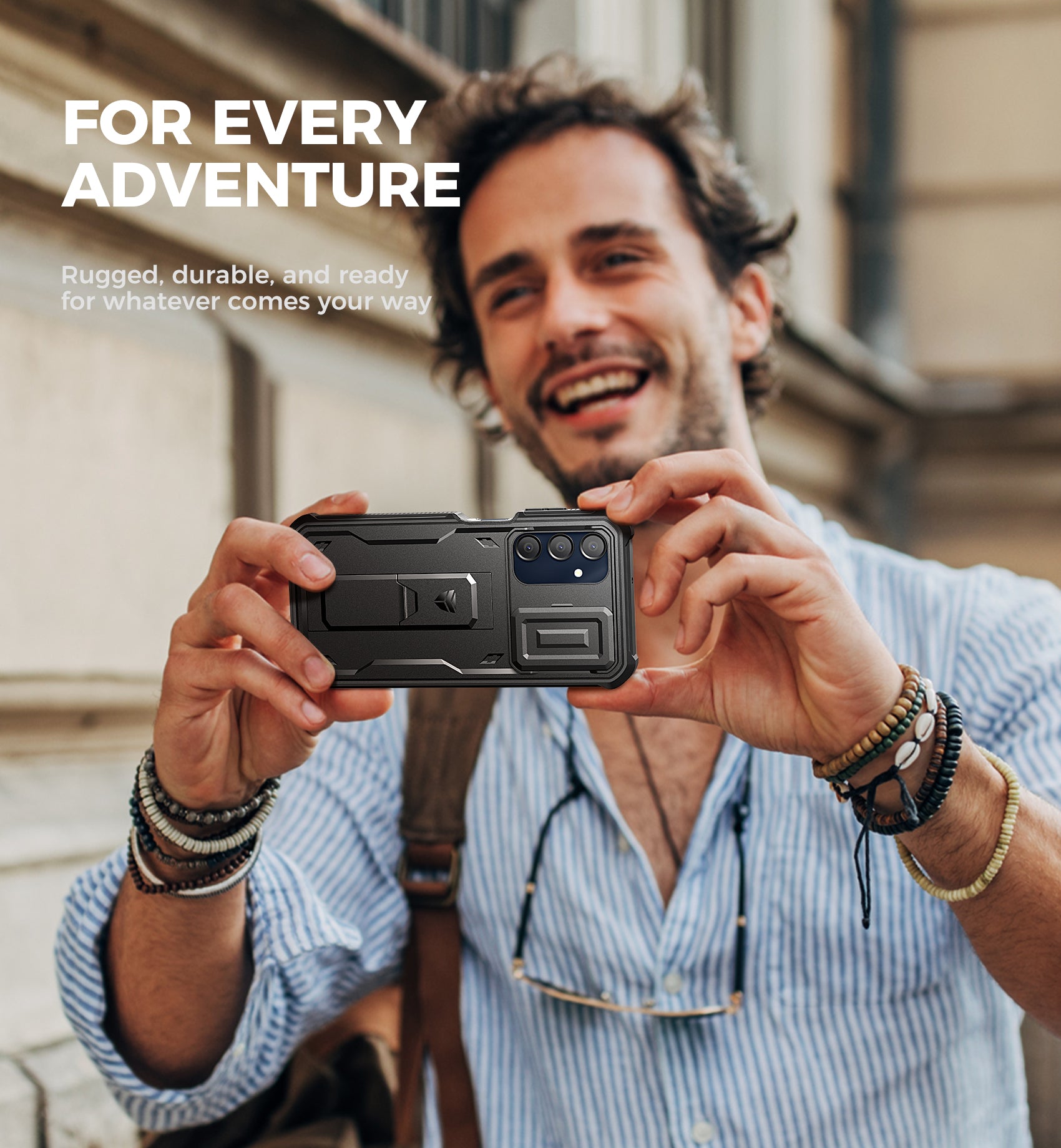 Dexnor Case for Samsung Galaxy A16 With Screen Protector Full Body Bumper Kickstand Heavy-duty Shockproof Rugged Cover.