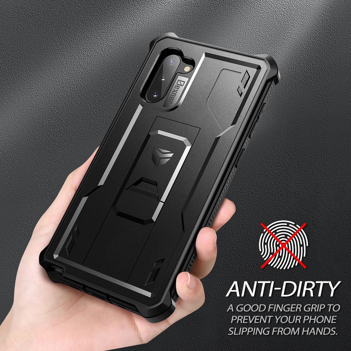 Dexnor Case for Samsung Galaxy Note 10 With Single Screen Protector Full Body Bumper Kickstand Heavy-duty Shockproof Rugged Cover.